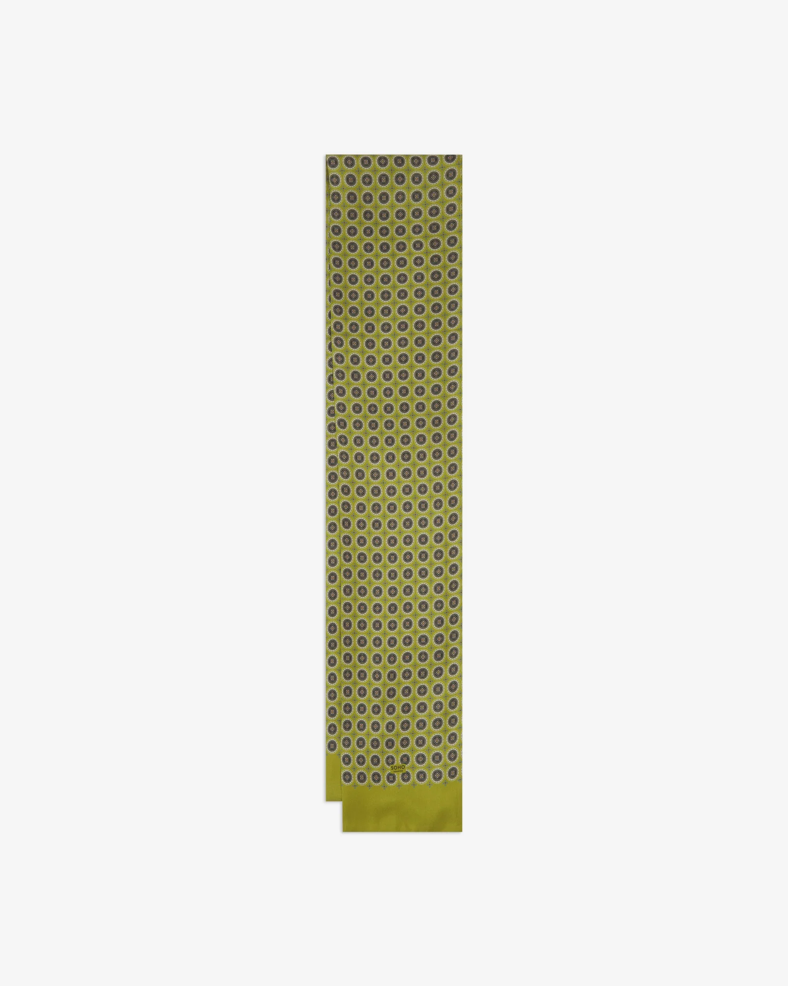 Silk Scarf - Geometric Pattern - Bellingham Lime - Image 3