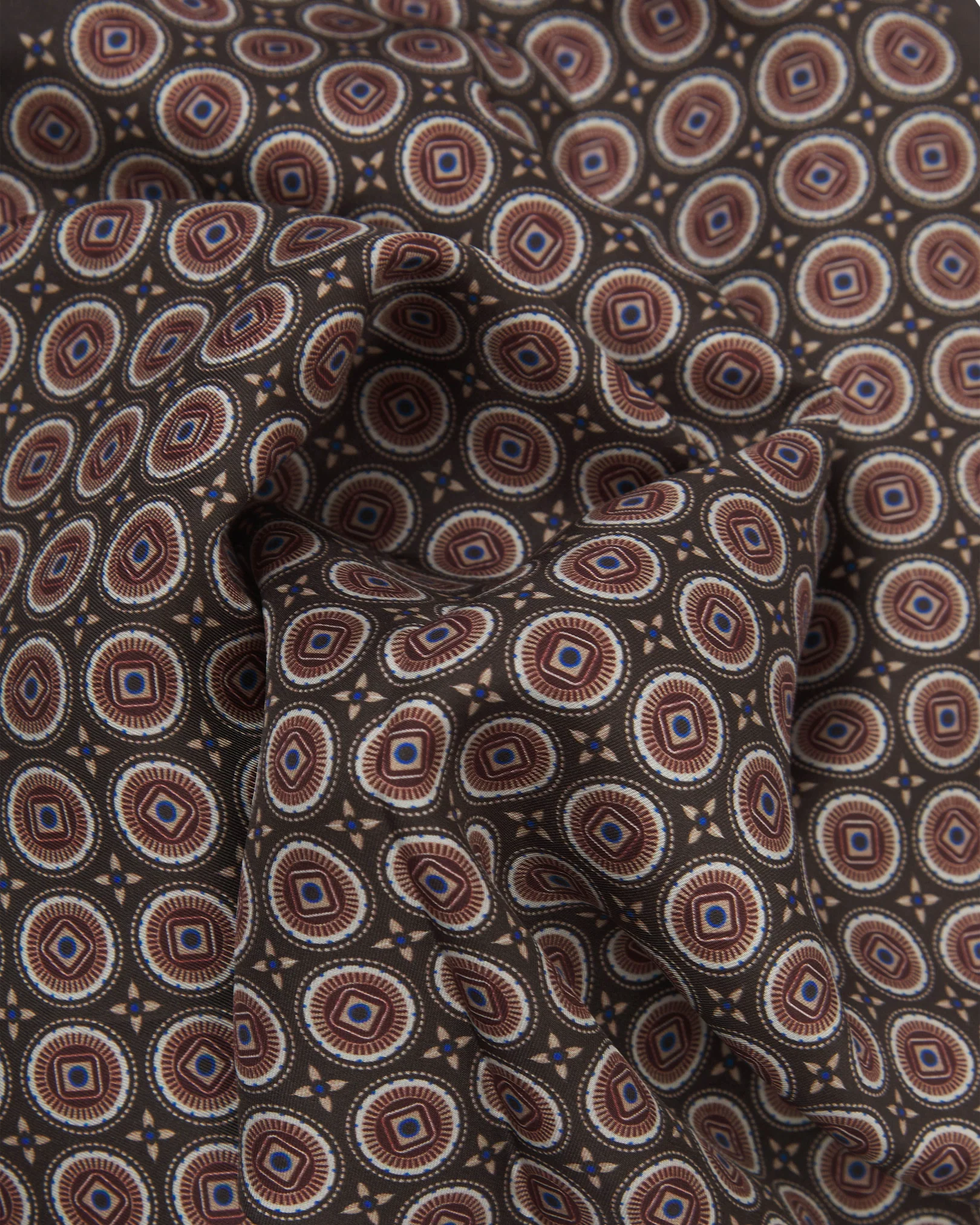 Silk Geometric Neckerchief - Bellingham | Mahogany Daze - Image 2