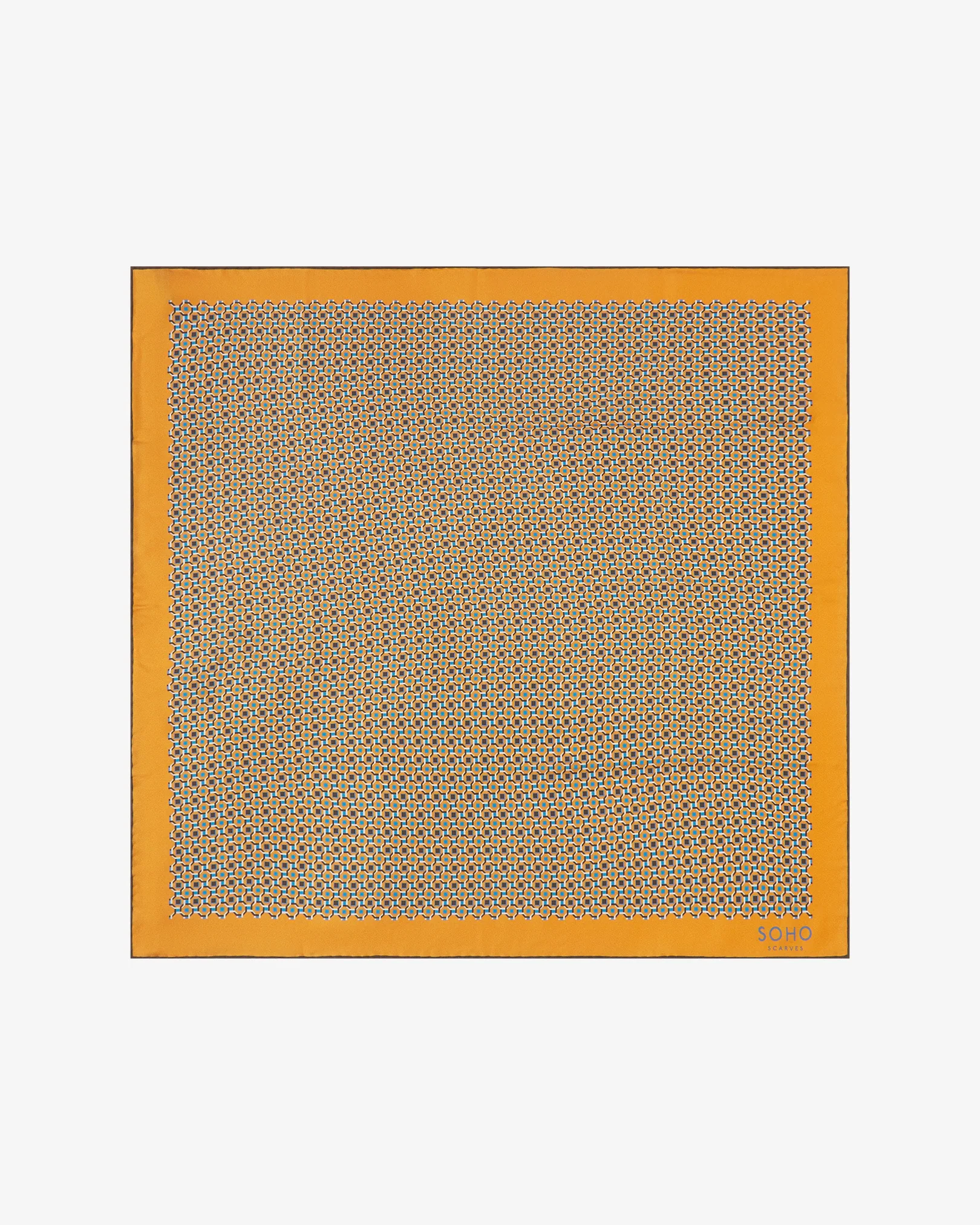 Silk Geometric Neckerchief - Berwick in Casino Gold - Image 3