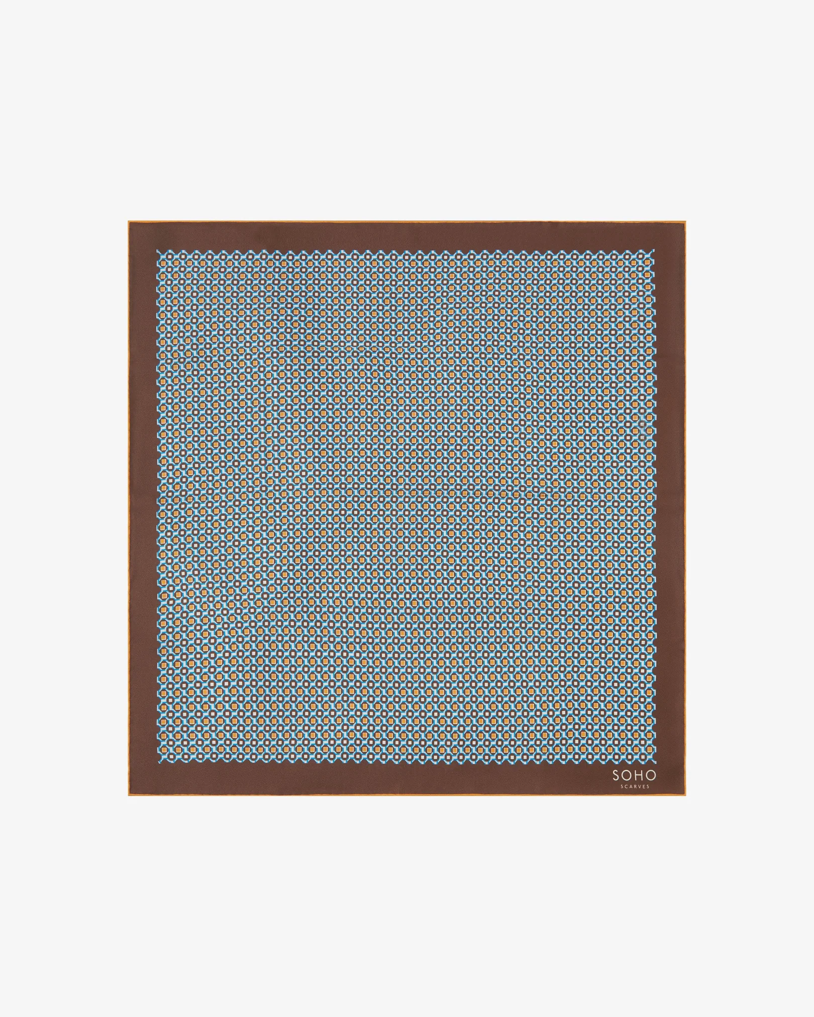 Silk Geometric Neckerchief - Berwick in Walnut - Image 3