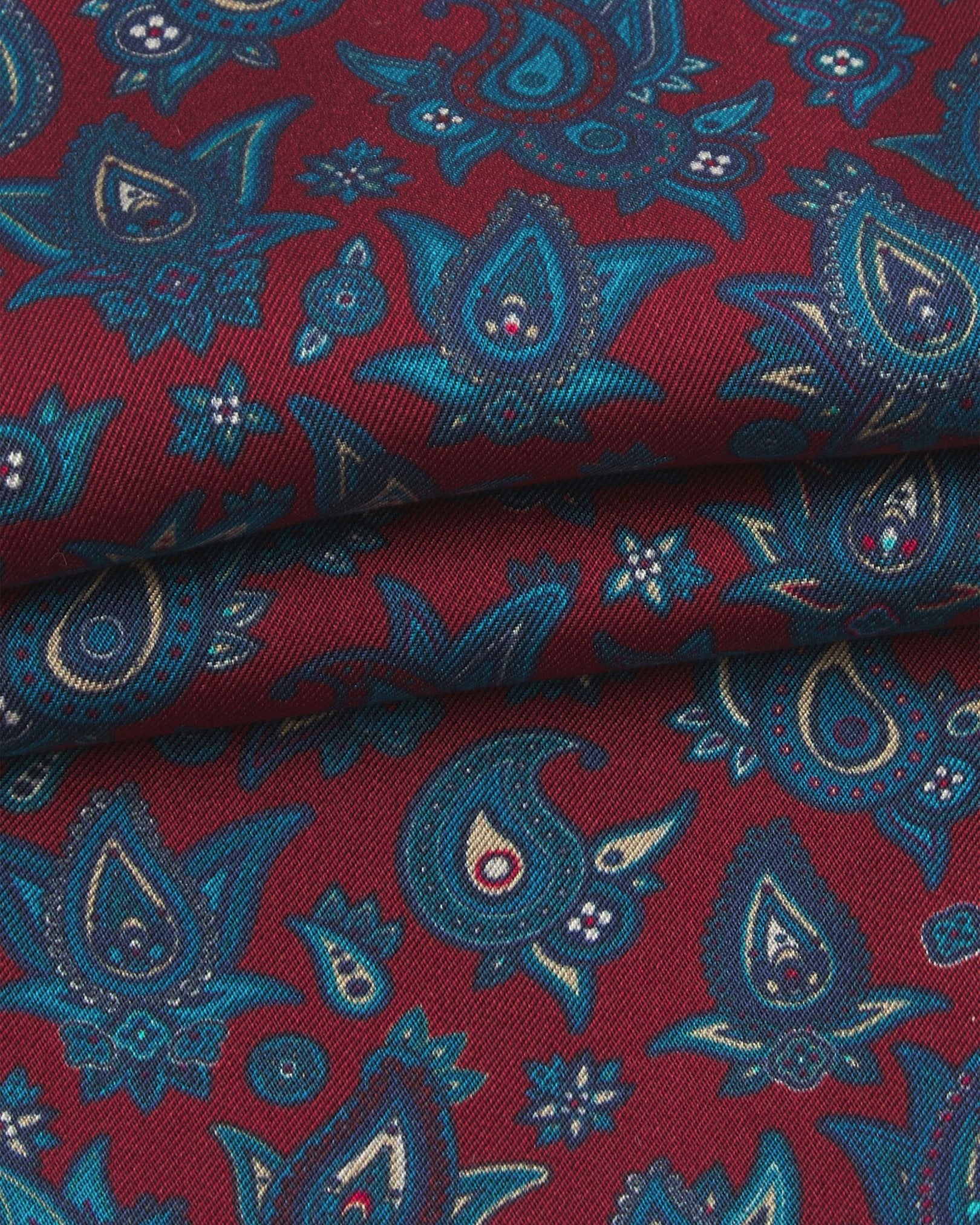 Silk Aviator Scarf in Rust Paisley - The Buttermere - Image 2