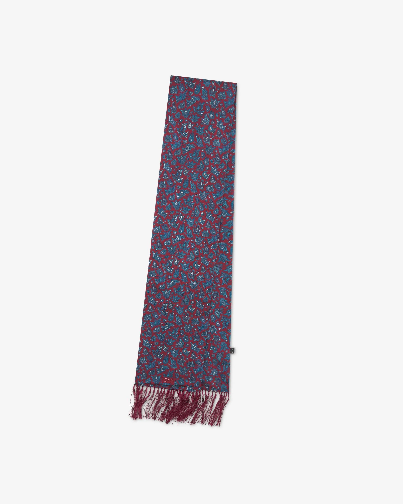 Silk Aviator Scarf in Rust Paisley - The Buttermere - Image 3