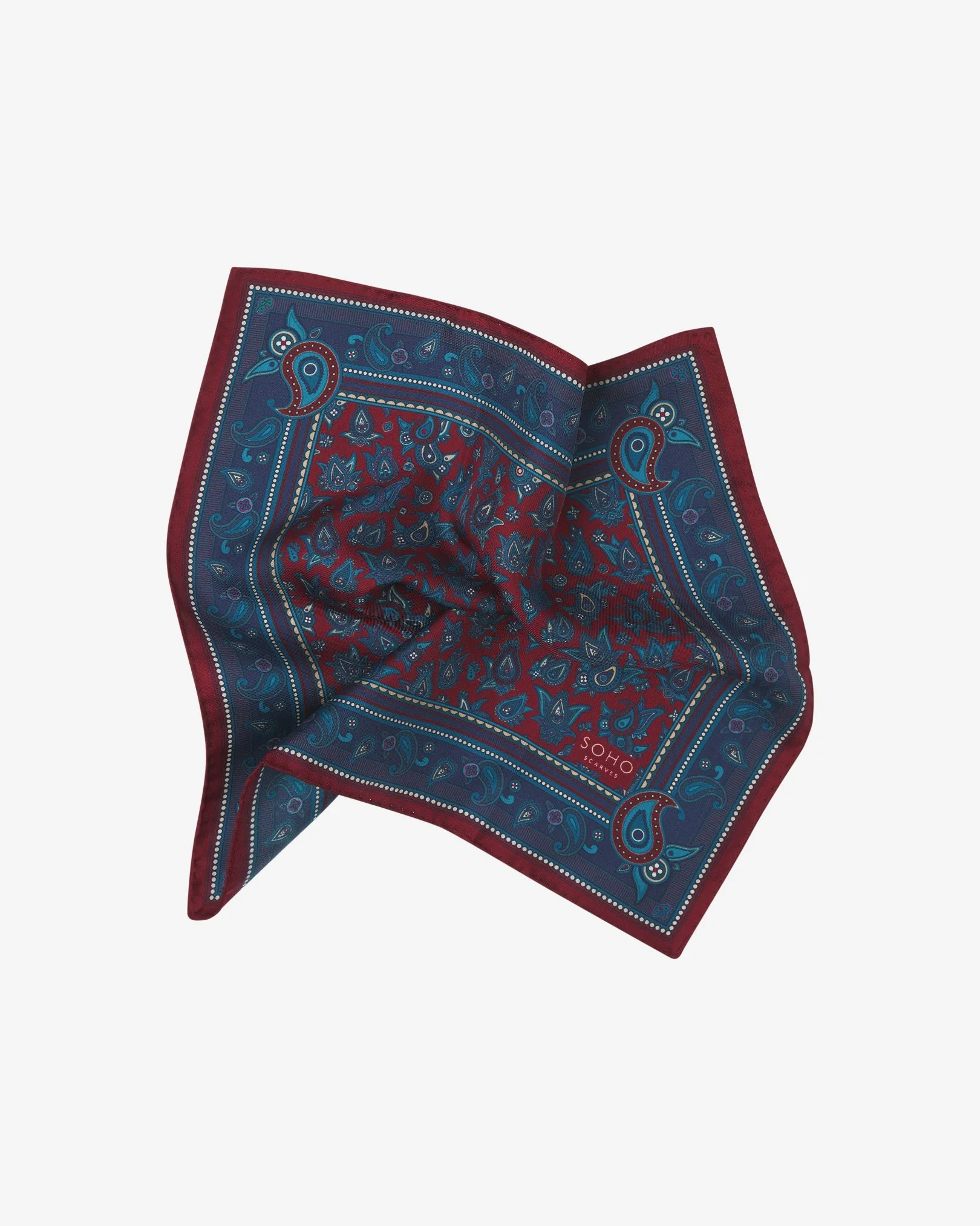 Silk Pocket Square - Rust Paisley | The Buttermere - Image 2