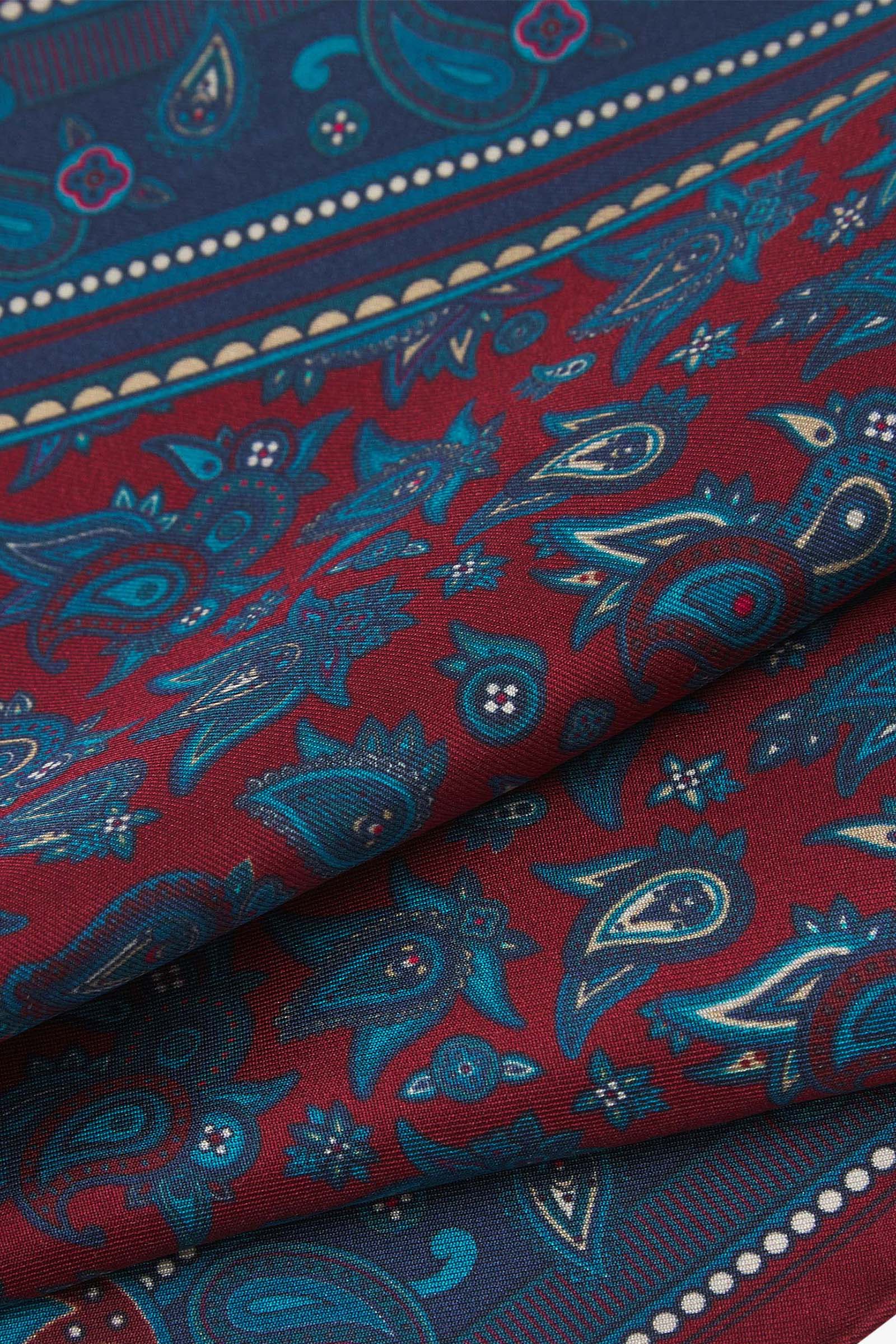 Silk Pocket Square - Rust Paisley | The Buttermere - Image 3