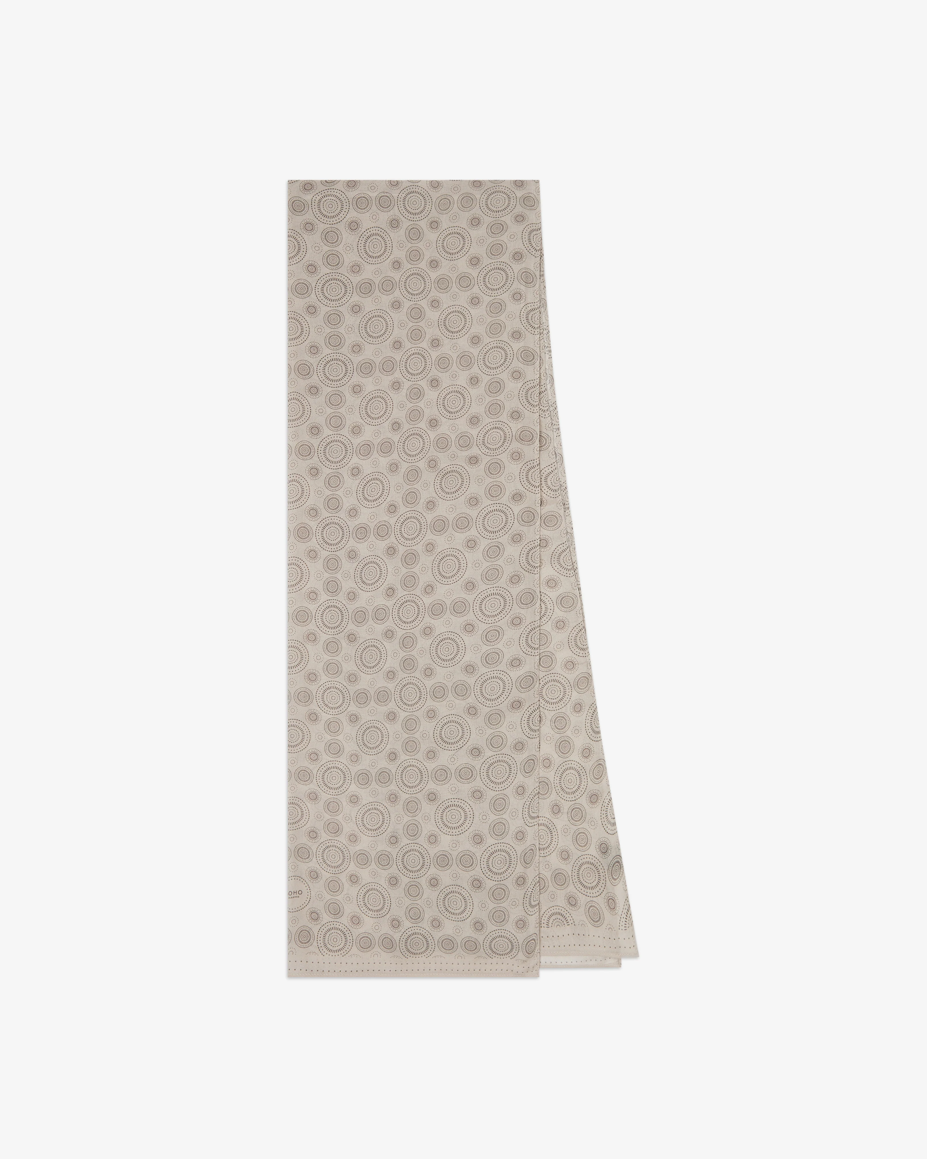 Noughts in Cream - Bohemian Lightweight Wide Scarf - Image 3