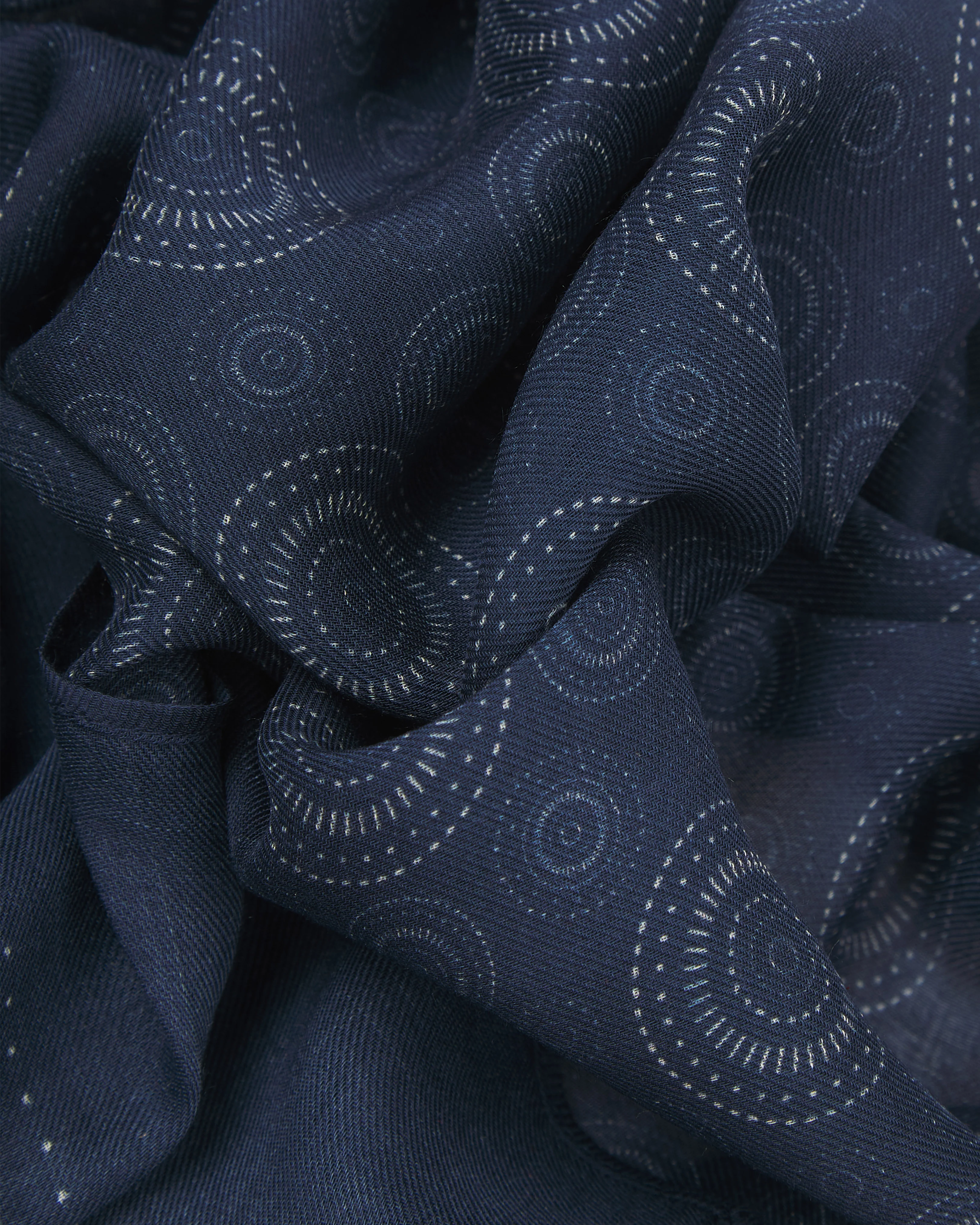 Noughts in Indigo - Bohemian Style Bandana - Image 2