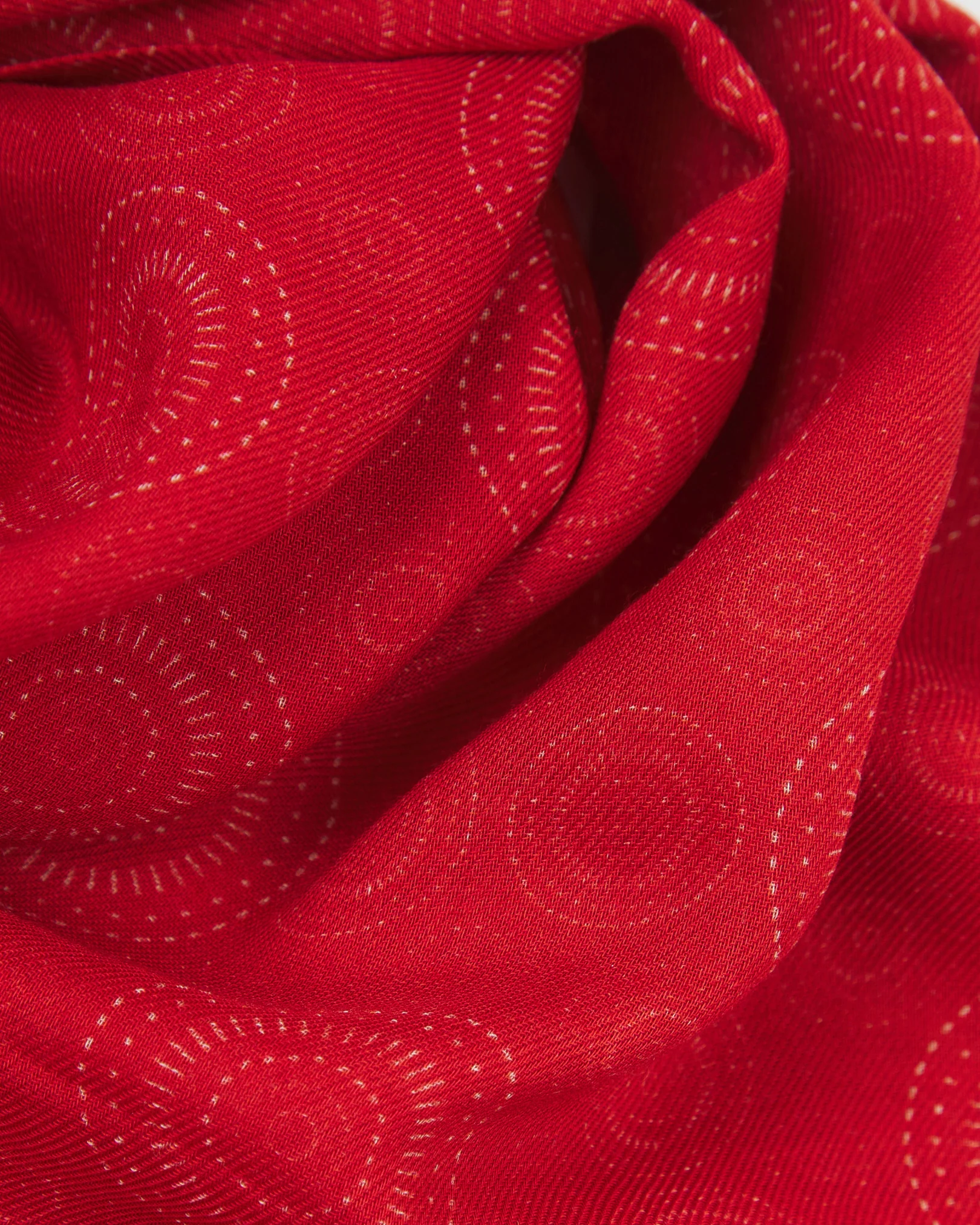 Noughts in Red - Bohemian Lightweight Wide Scarf - Image 2