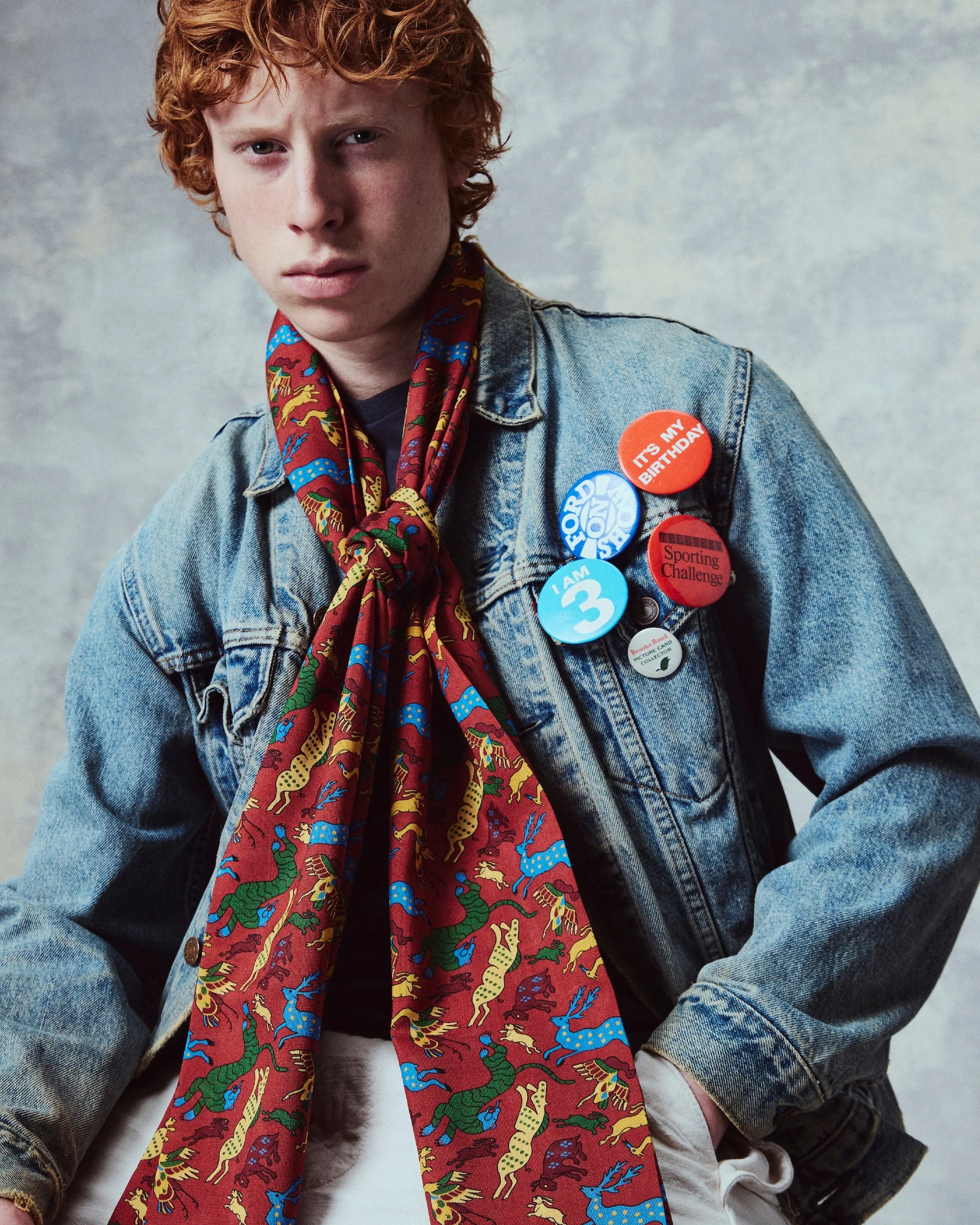 UK Wool and Silk Scarf - Woodland Creatures in Rust - Image 8