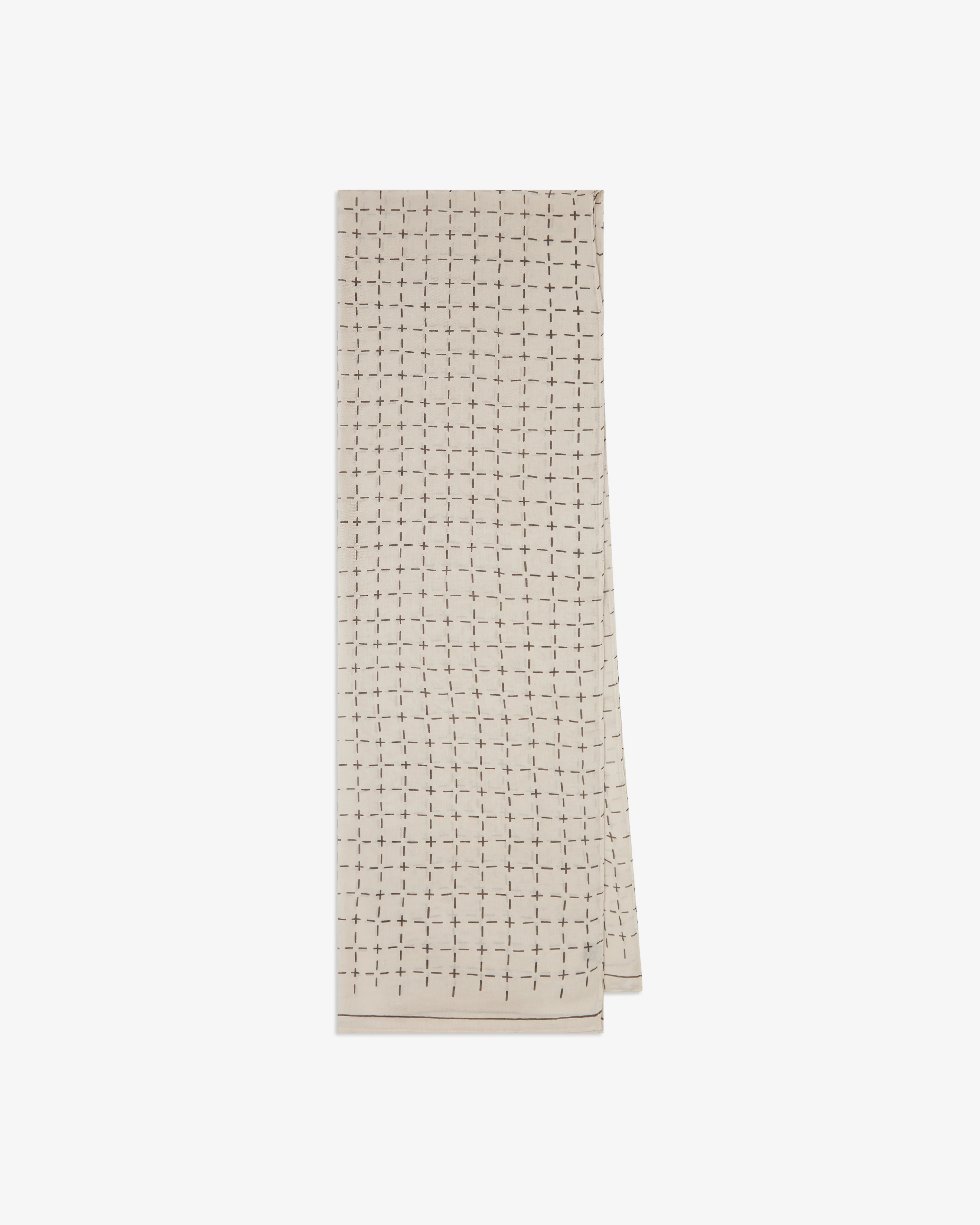 Crosses in Cream - Bohemian Lightweight Wide Scarf - Image 3