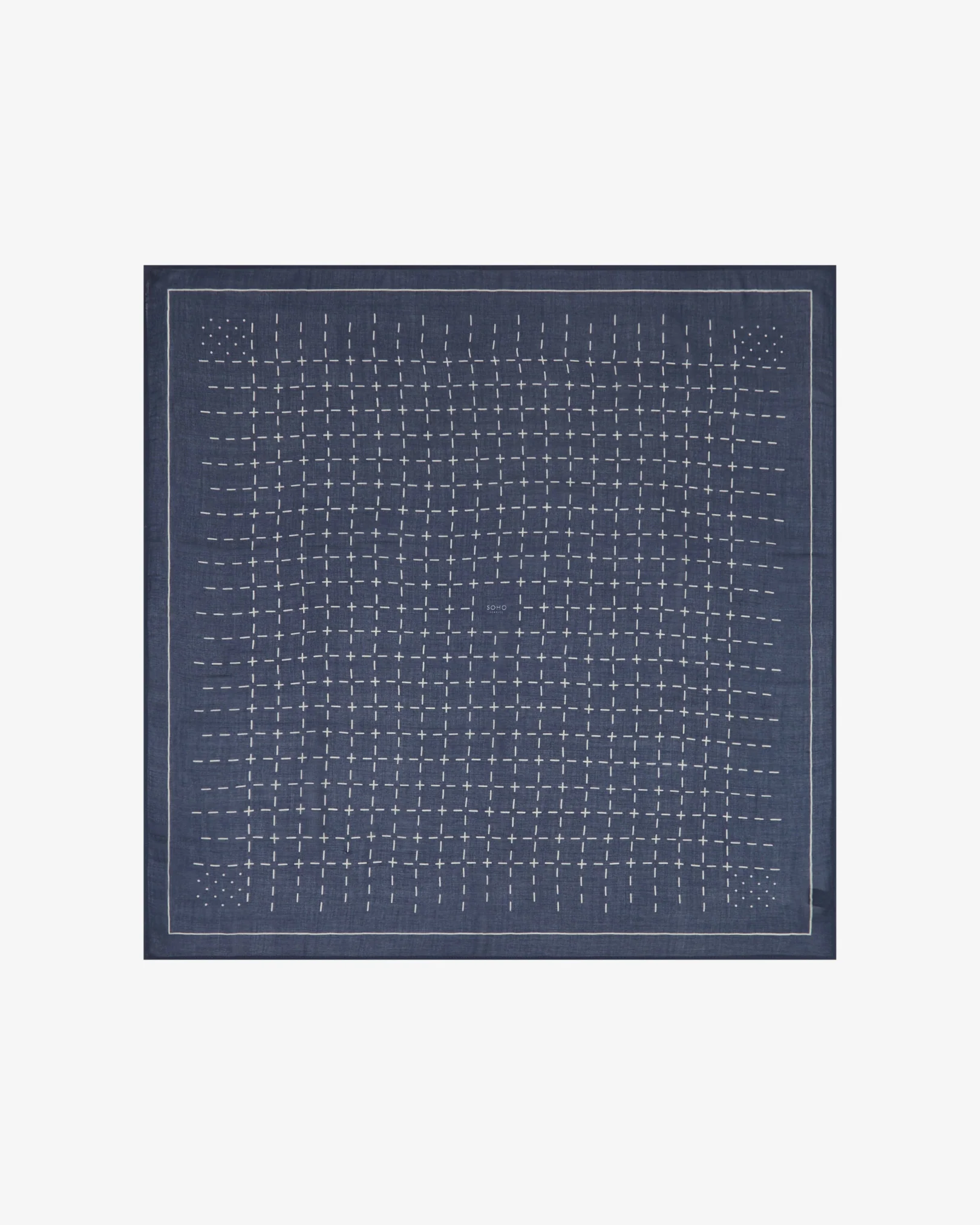 Crosses in Indigo - Bohemian Style Bandana - Image 3