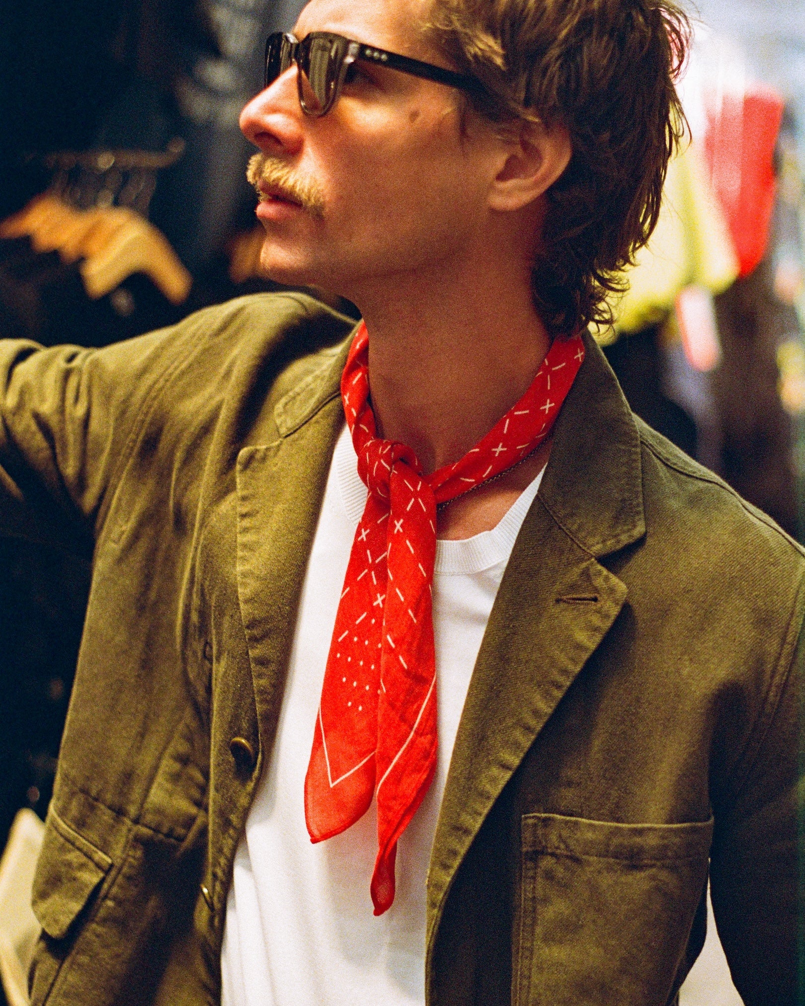 Crosses in Red - Bohemian Style Bandana - Image 4