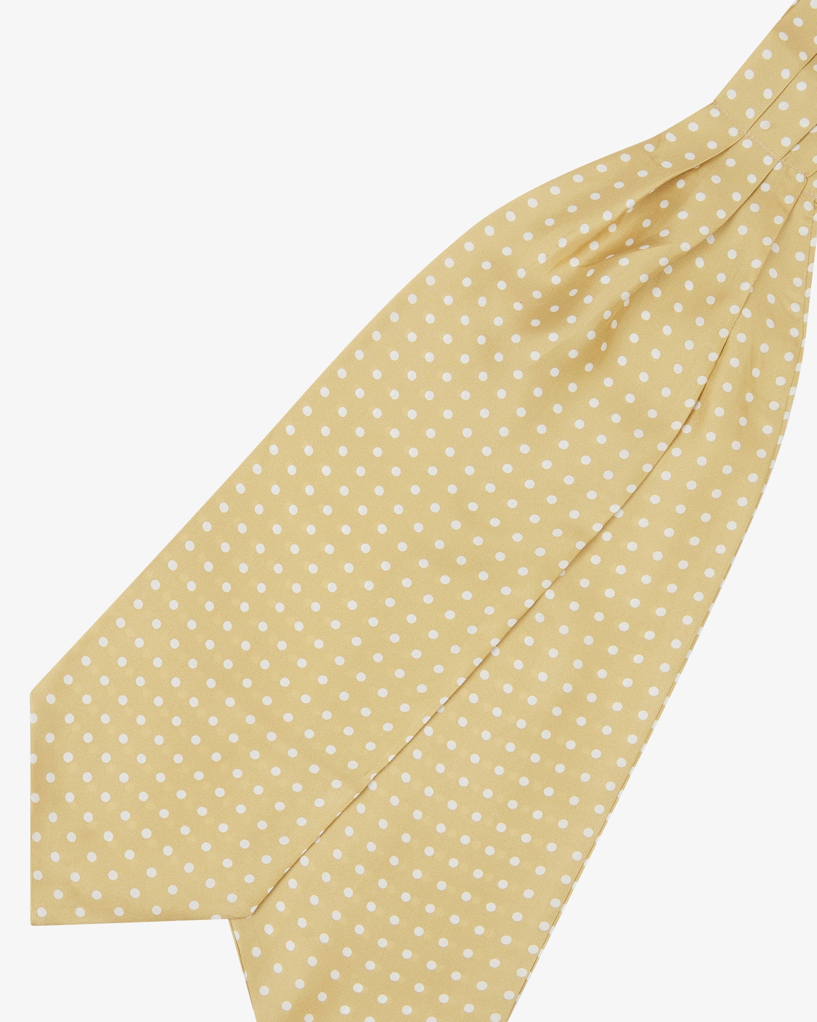 Men's Silk Polka Dot Double Ascot in Gold - The Denman Ascot - Image 3