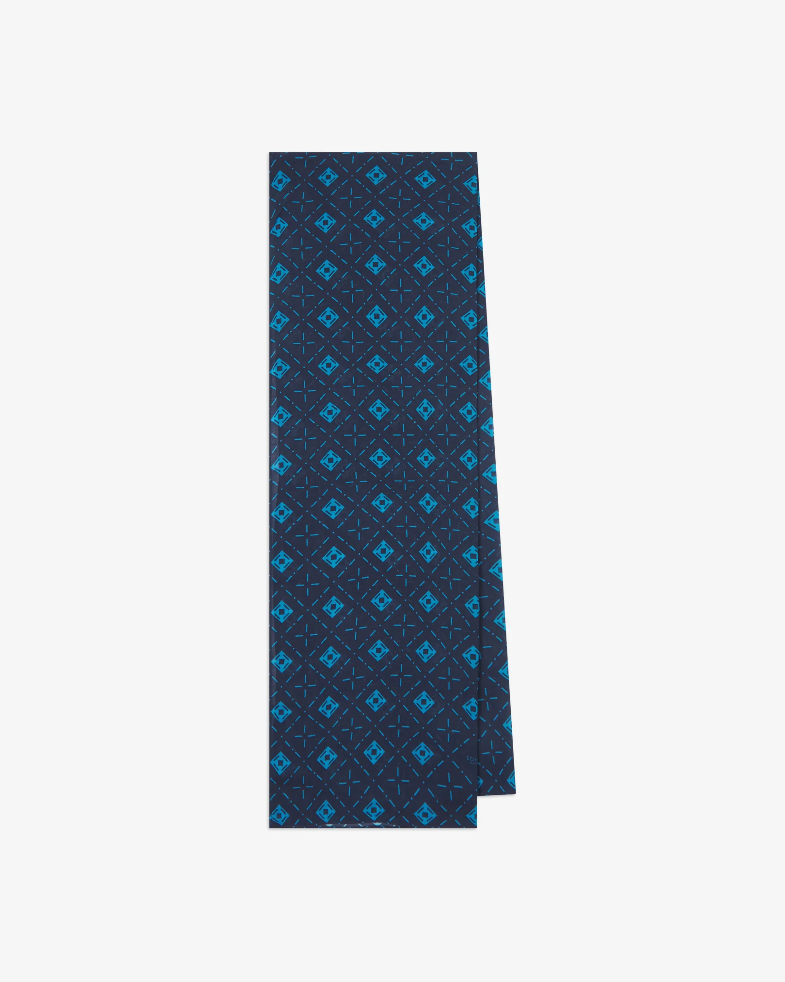 Diamonds in Blue - Bohemian Lightweight Wide Scarf - Image 3