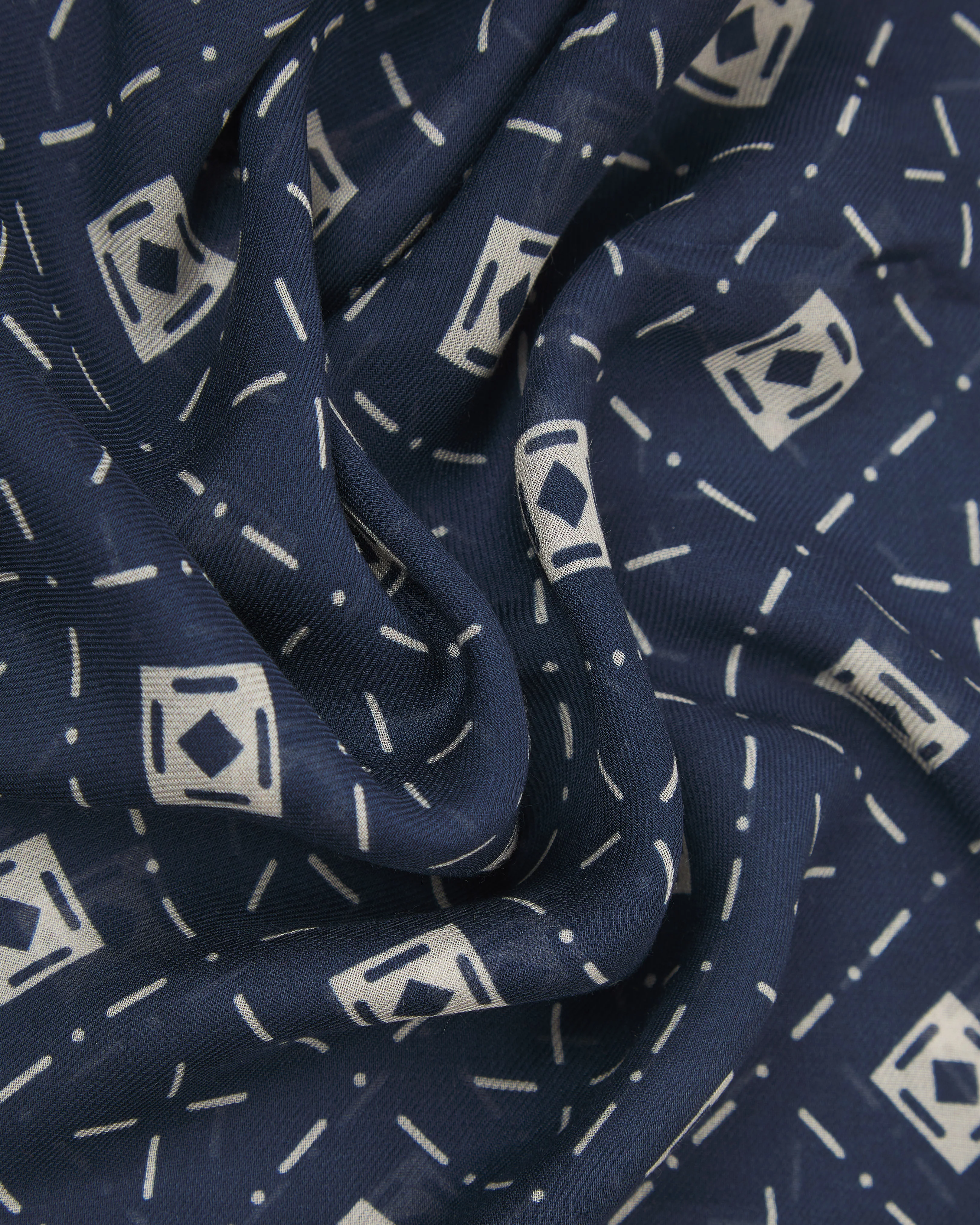 Diamonds in Indigo - Bohemian Style Bandana - Image 2