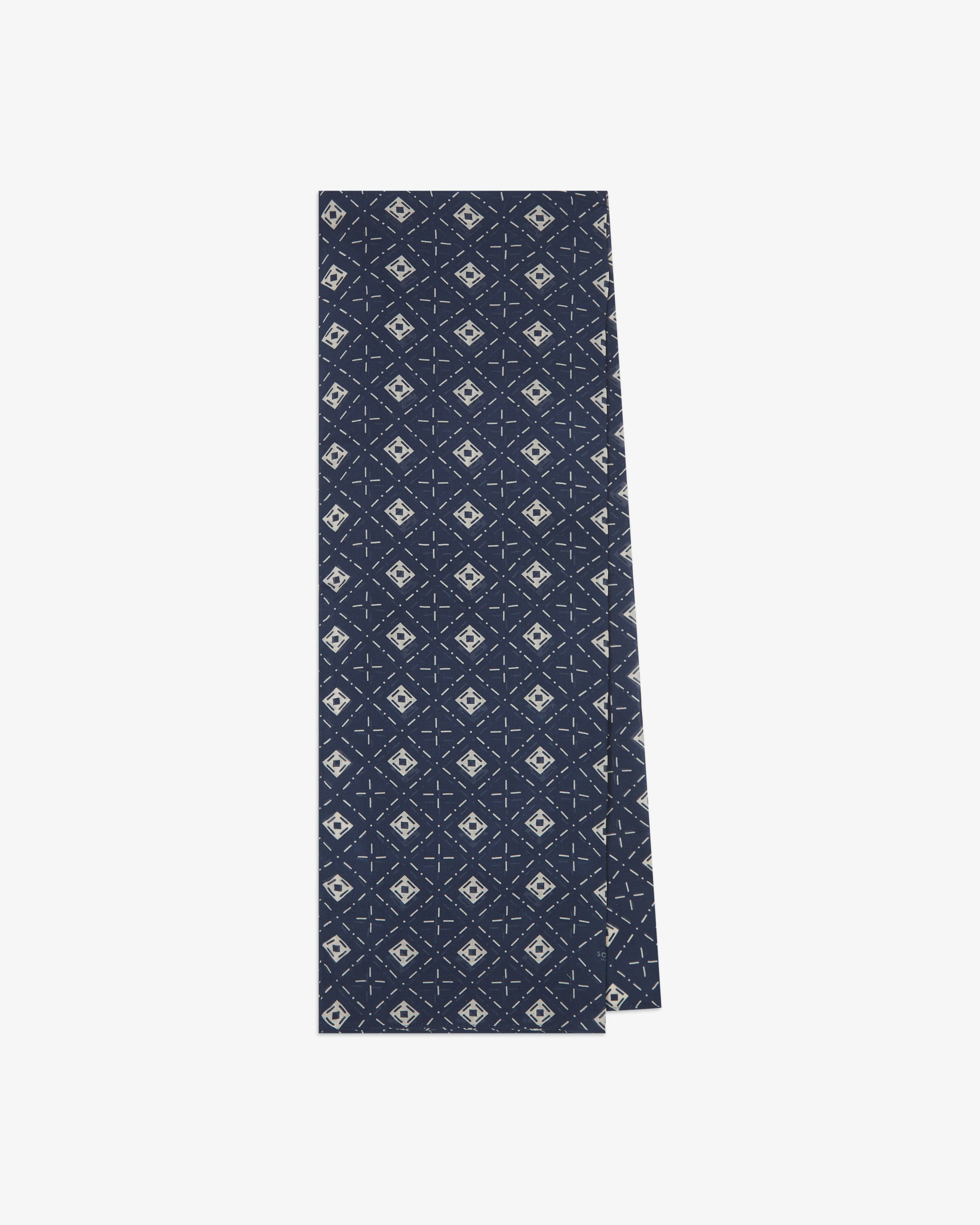 Diamonds in Indigo - Bohemian Lightweight Wide Scarf - Image 3