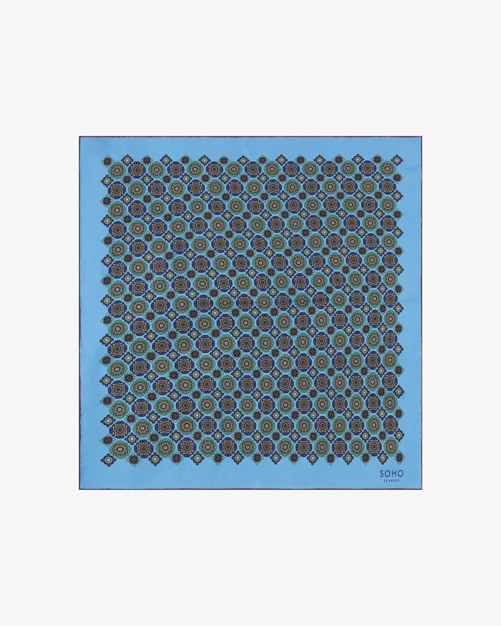 Silk Bohemian Neckerchief - Fitzrovia in Leyland Blue - Image 3