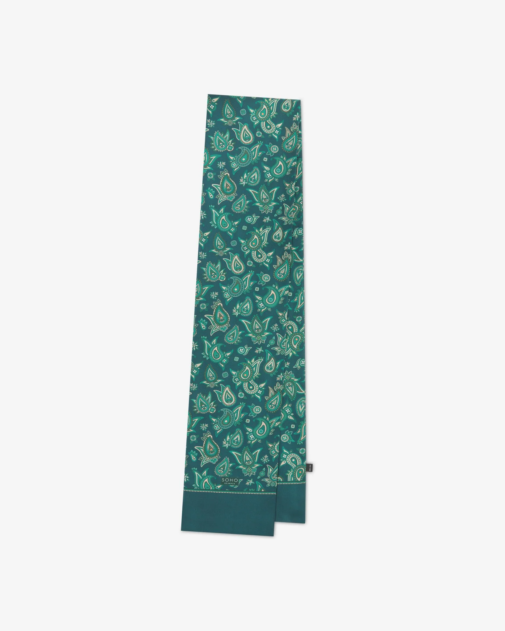 Silk Paisley Scarf in Emerald - The Grassmere - Image 3