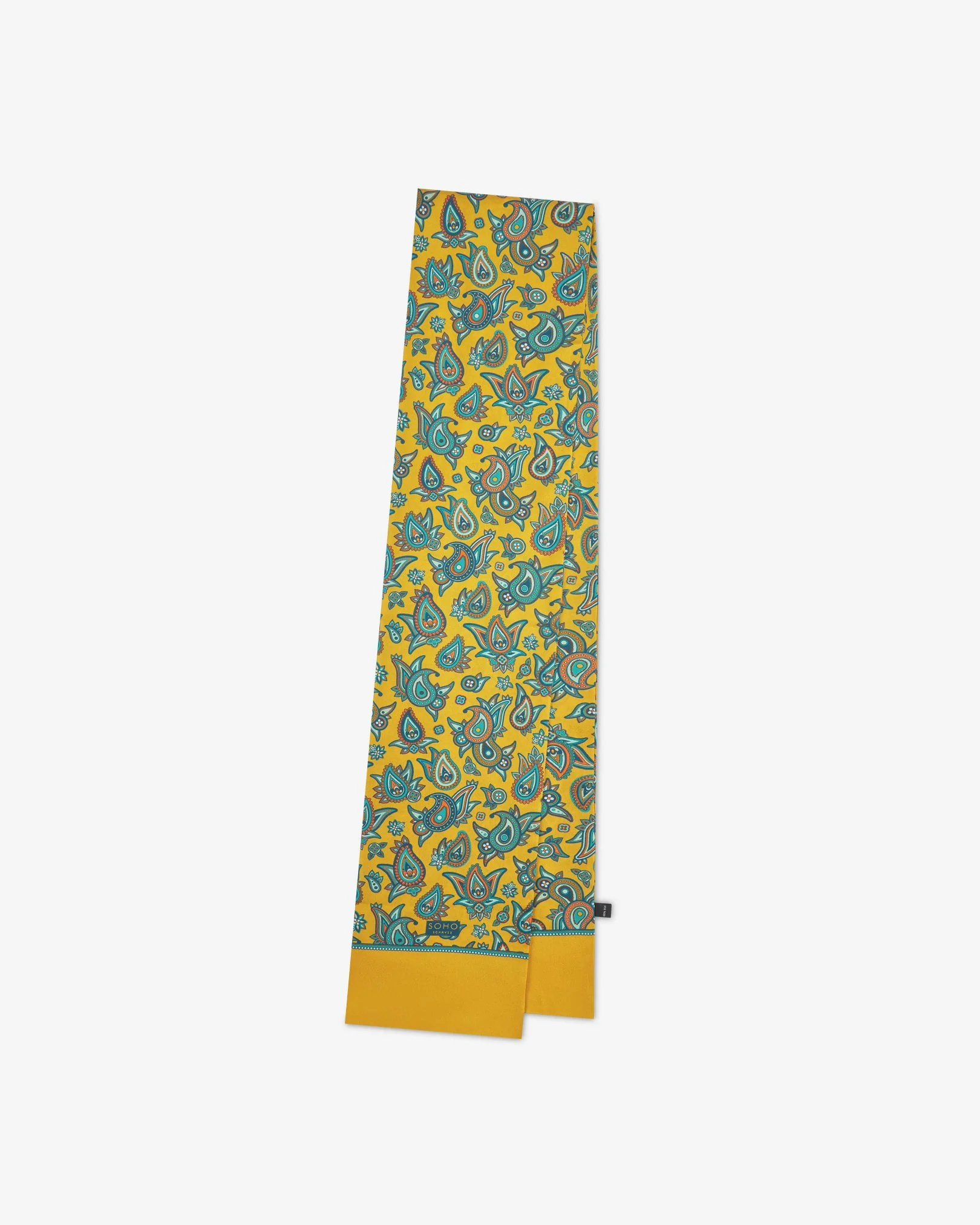 Silk Paisley Scarf in Gold - The Grassmere - Image 3