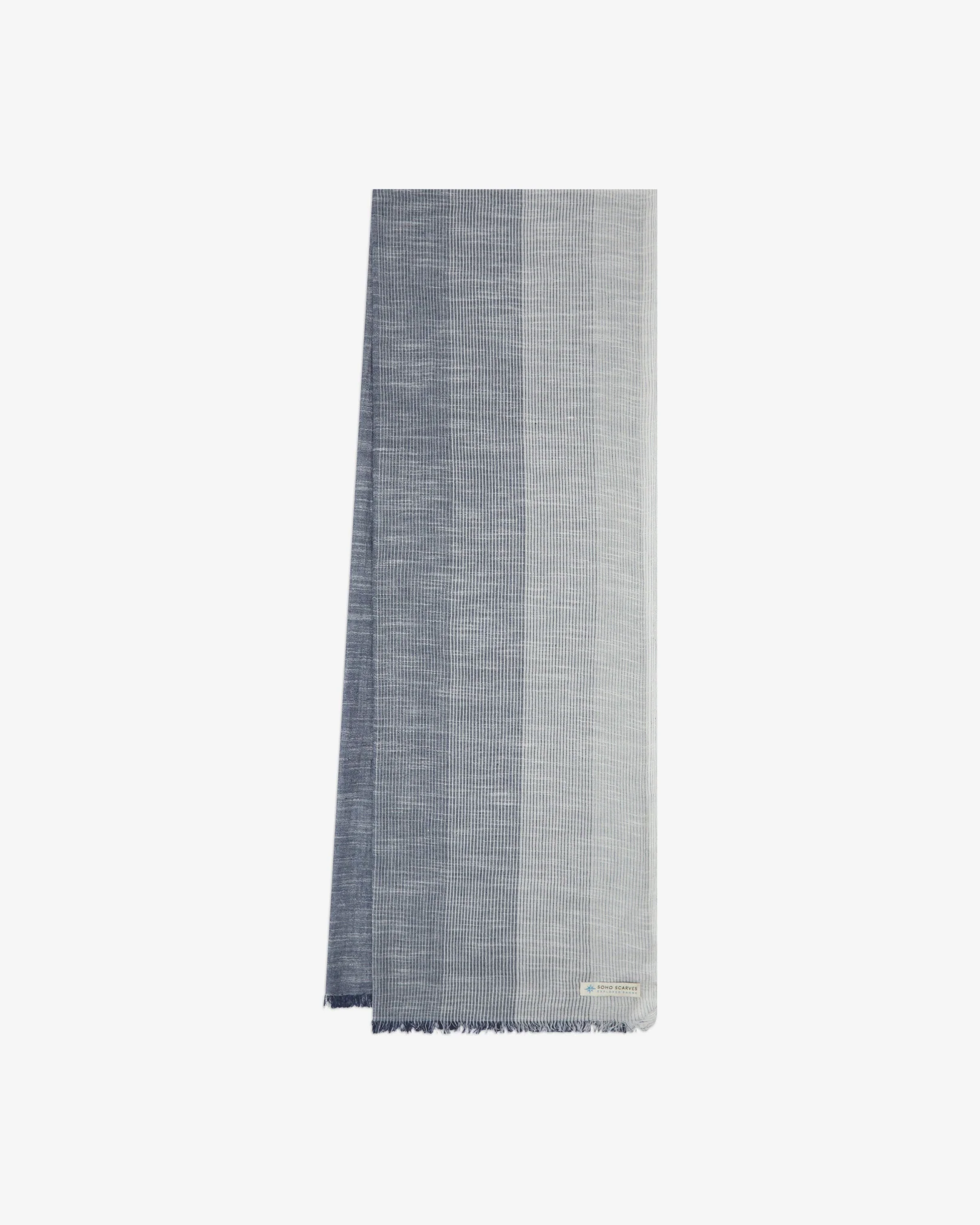 Cotton Scarf in Navy & Cream - The Hargreaves - Image 3