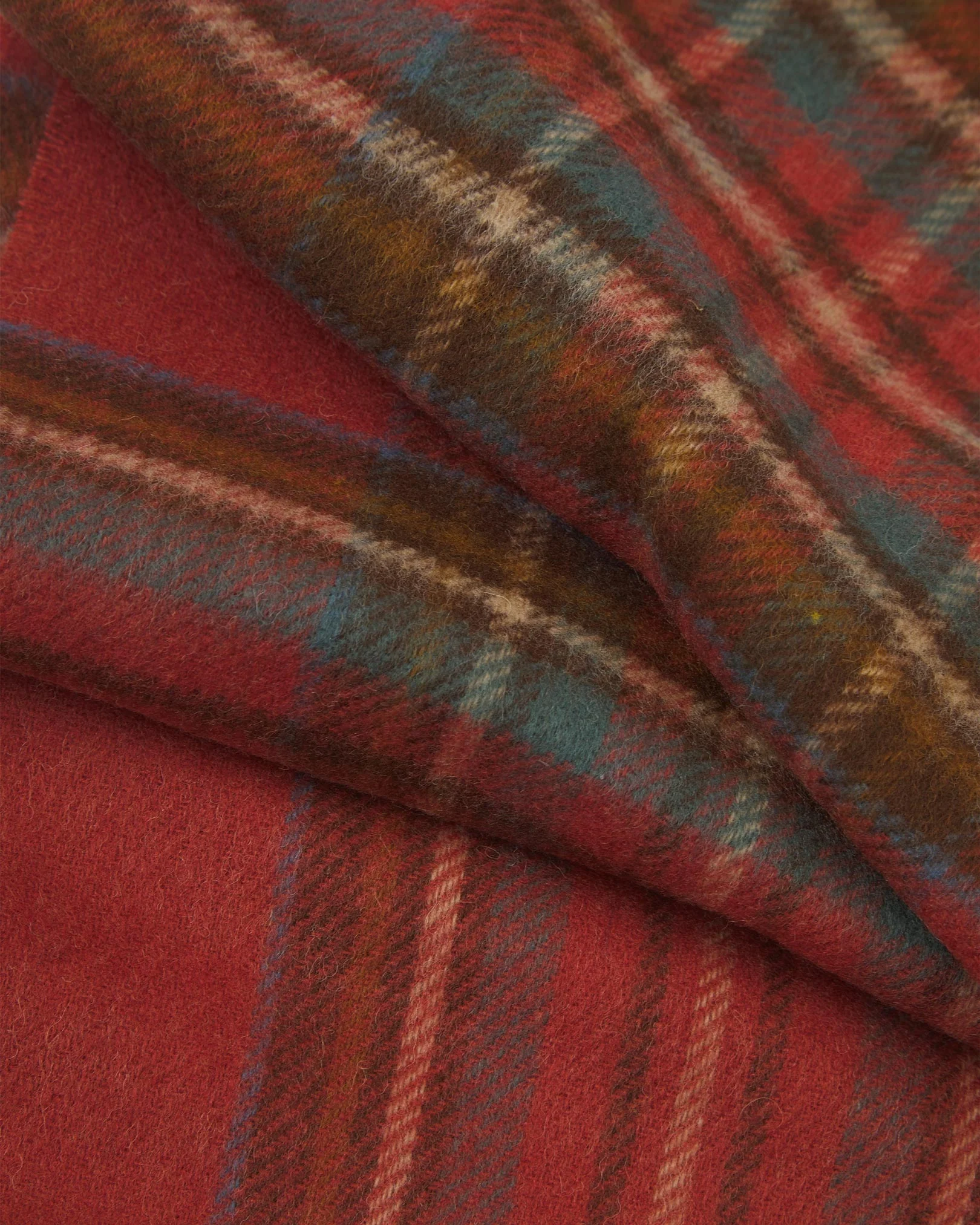 UK Wool Scarf - Highlands Tartan in Rust - Image 2