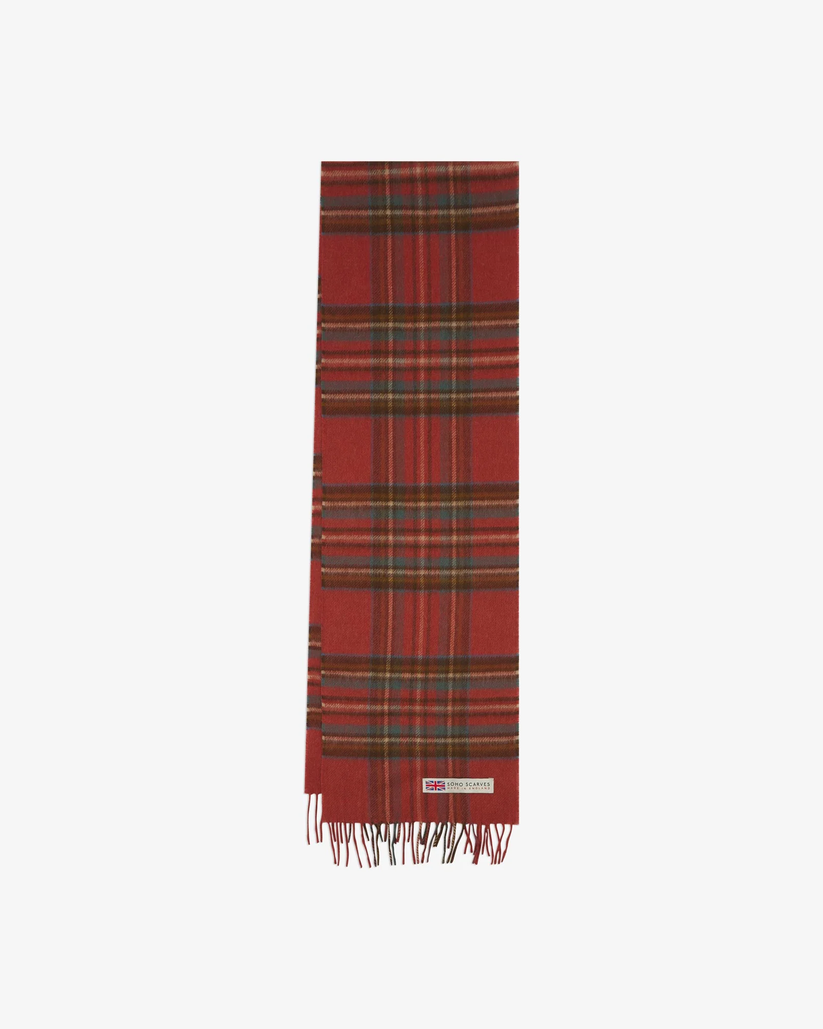UK Wool Scarf - Highlands Tartan in Rust - Image 3