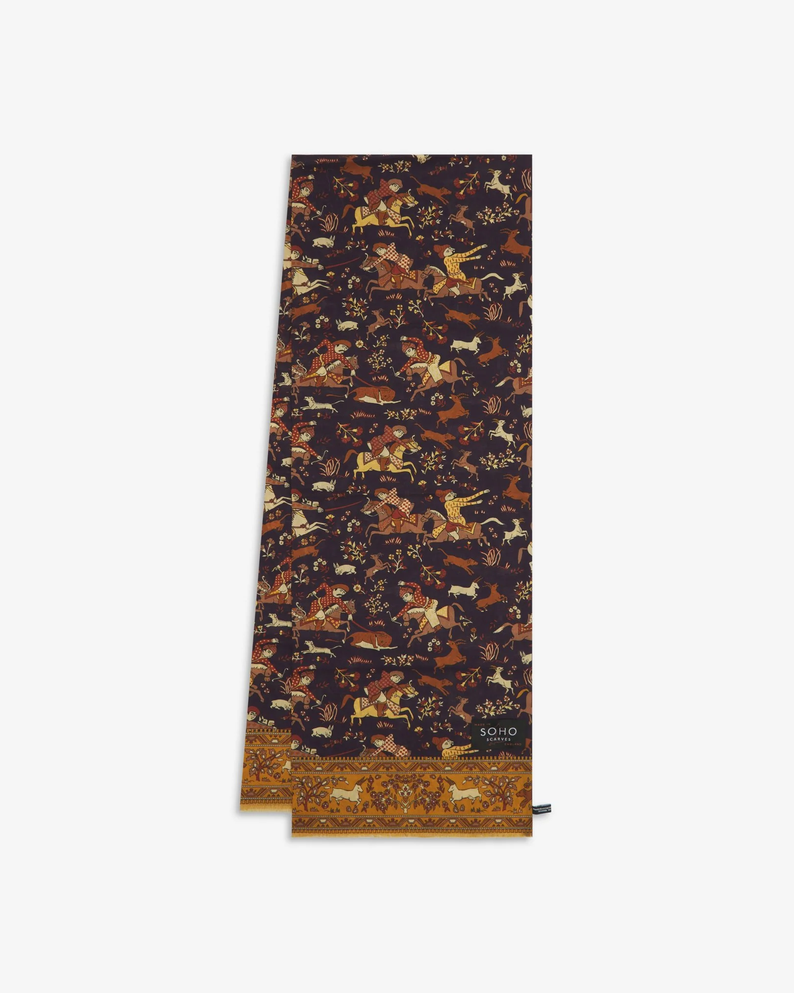 UK Wool and Silk Scarf - Hunters in Indigo - Image 3