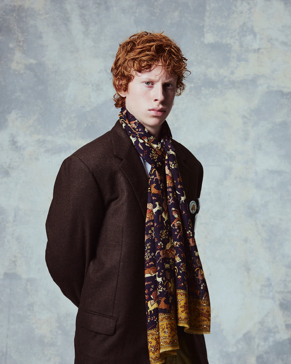 UK Wool and Silk Scarf - Hunters in Indigo - Image 5