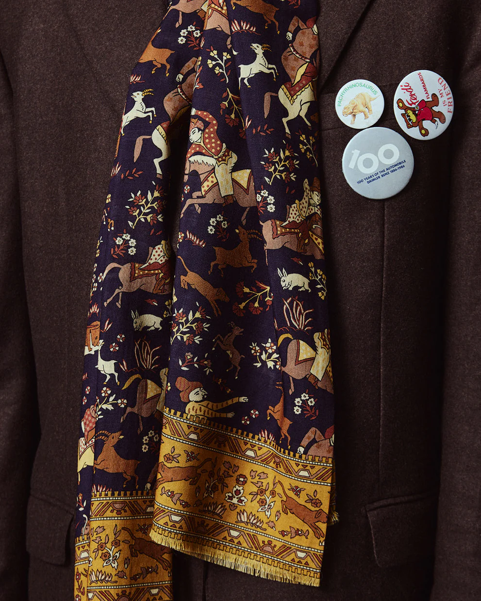 UK Wool and Silk Scarf - Hunters in Indigo - Image 6