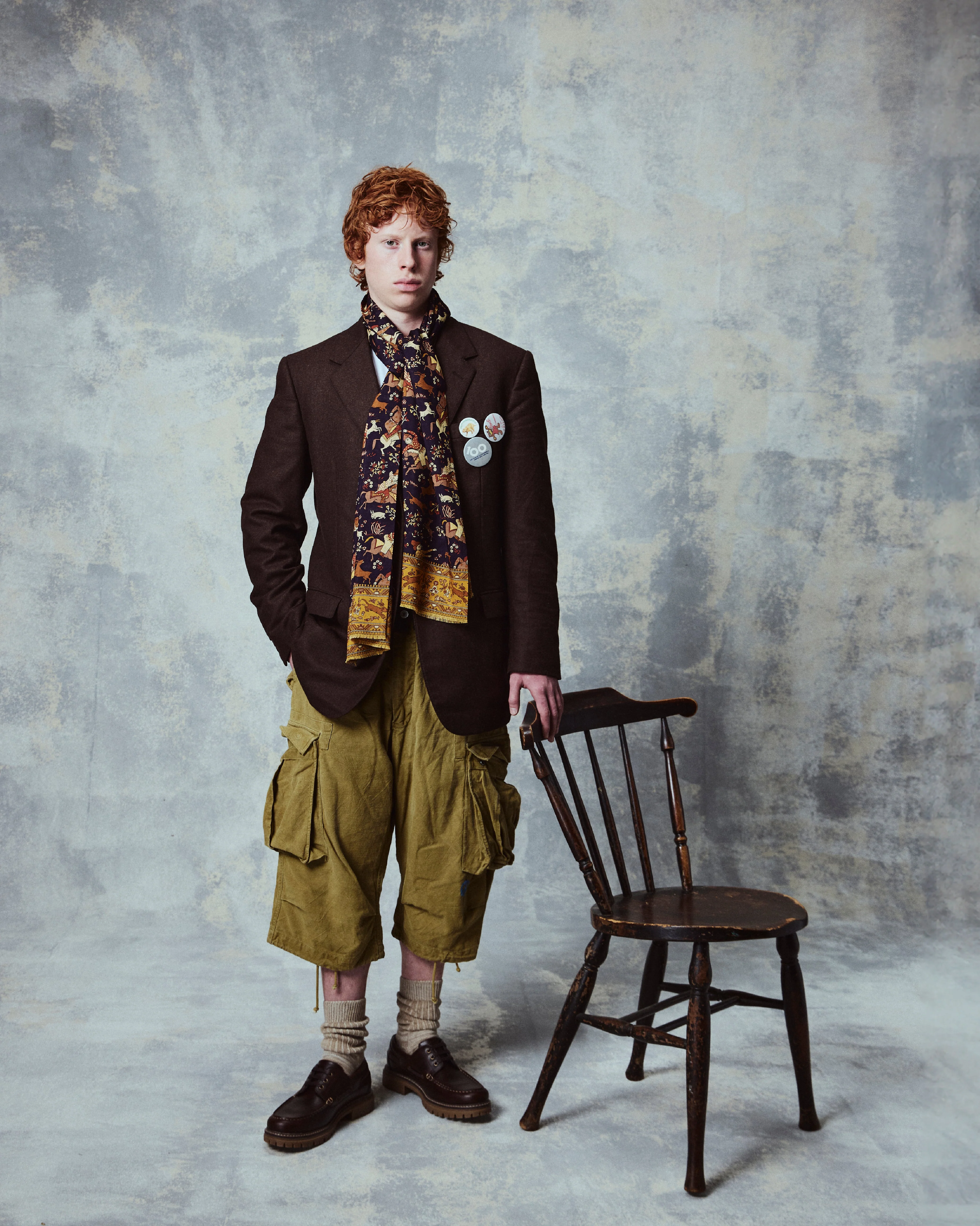 UK Wool and Silk Scarf - Hunters in Indigo - Image 7