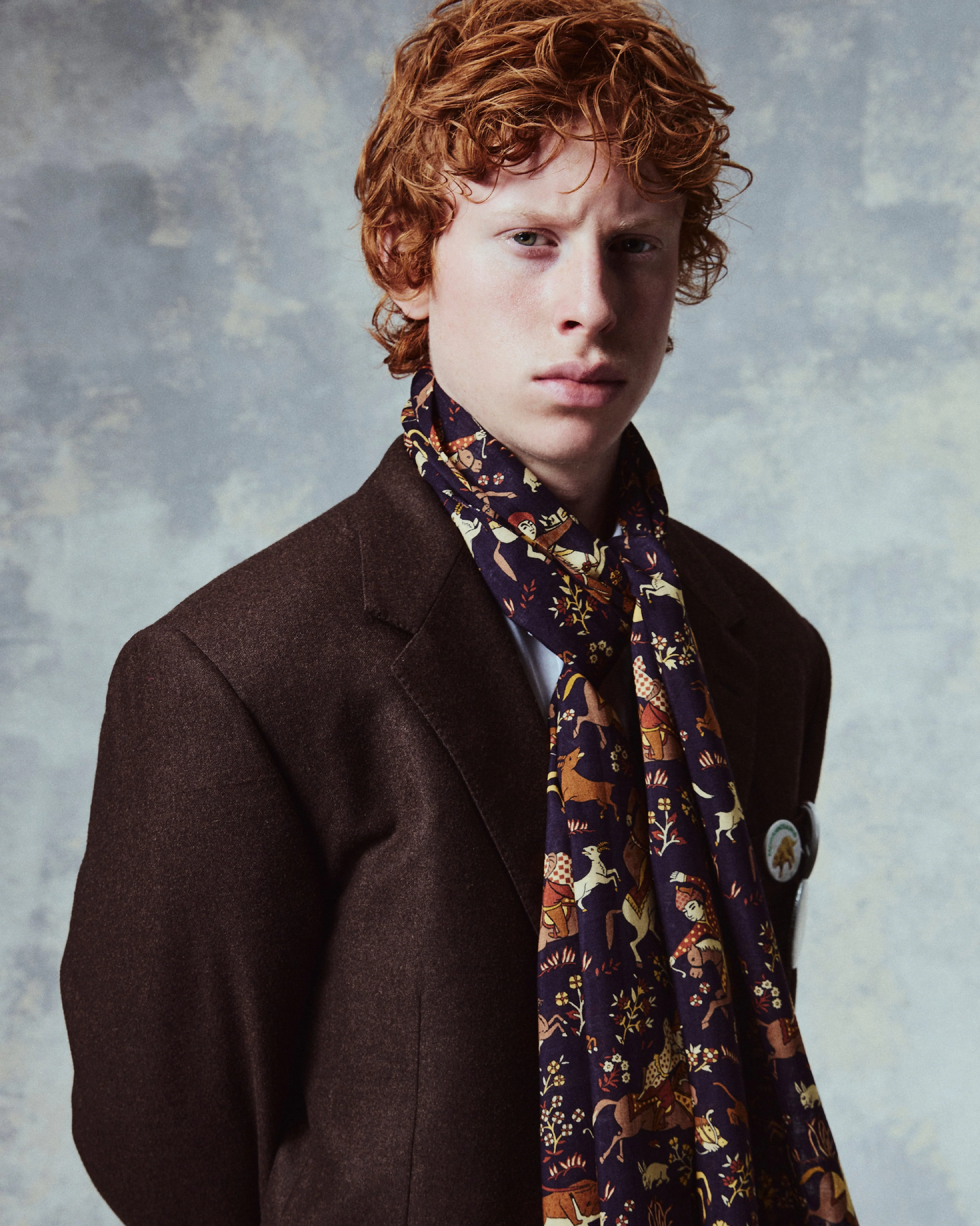 UK Wool and Silk Scarf - Hunters in Indigo - Image 8