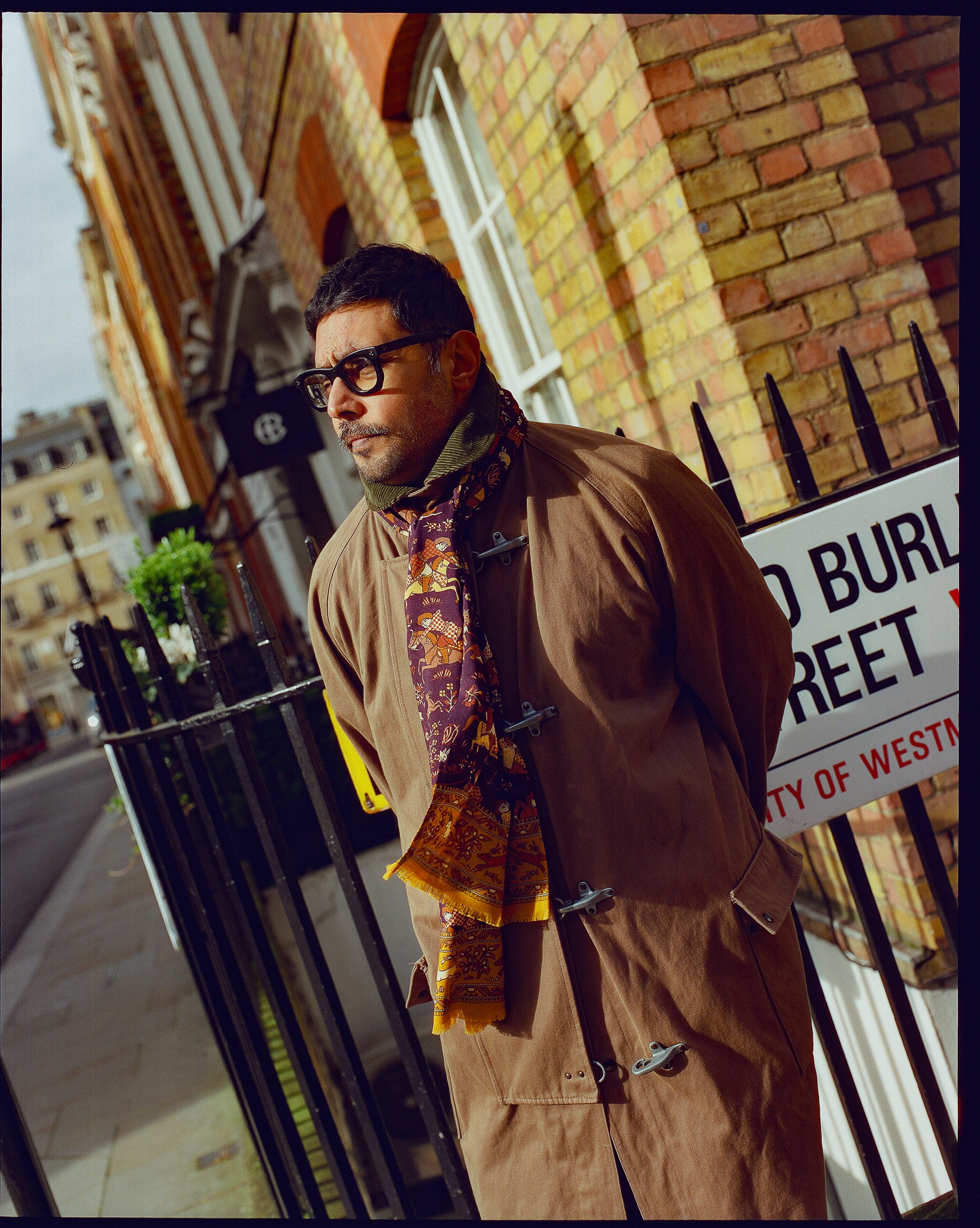 UK Wool and Silk Scarf - Hunters in Indigo - Image 9