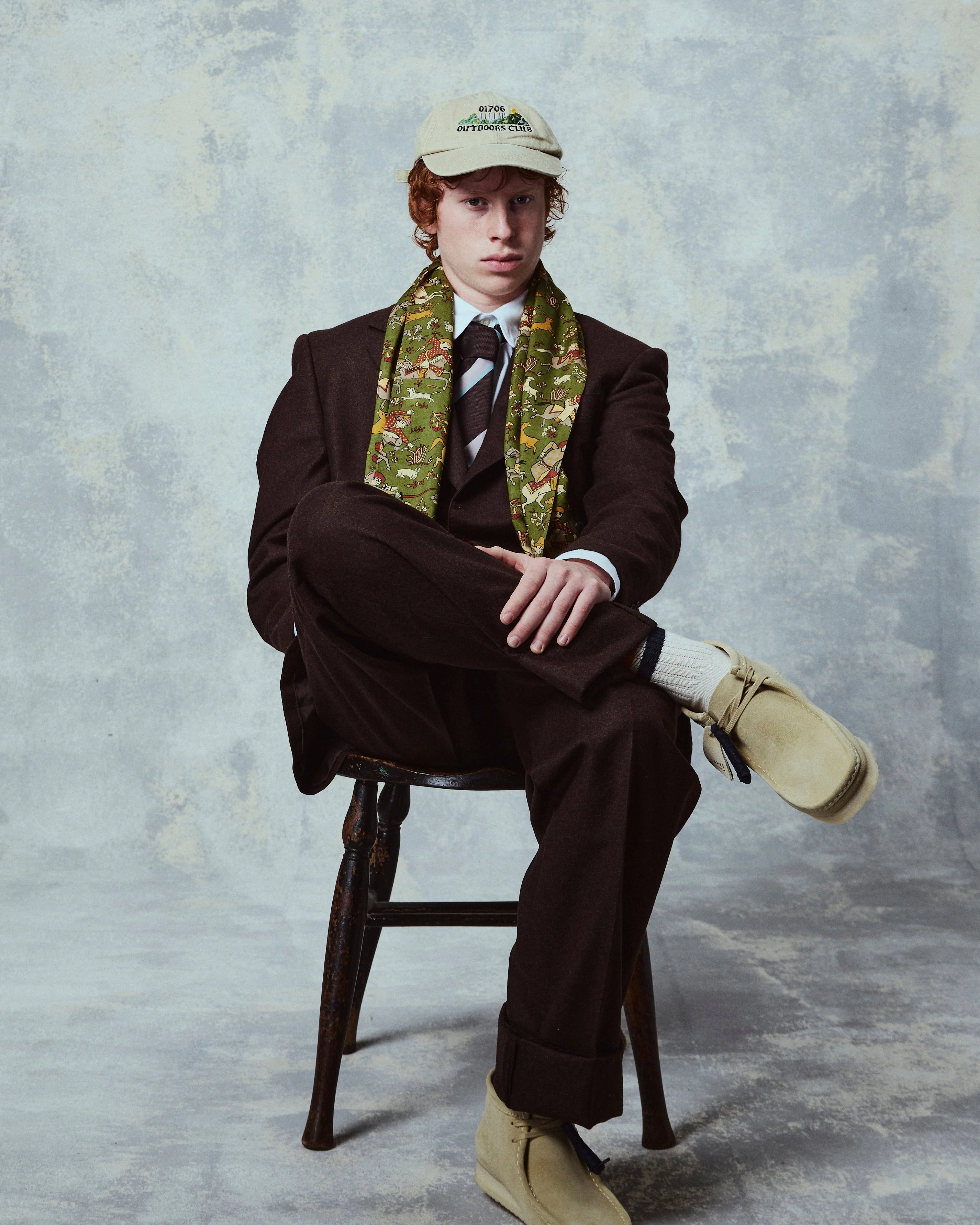 UK Wool and Silk Scarf - Hunters in Olive Green - Image 7