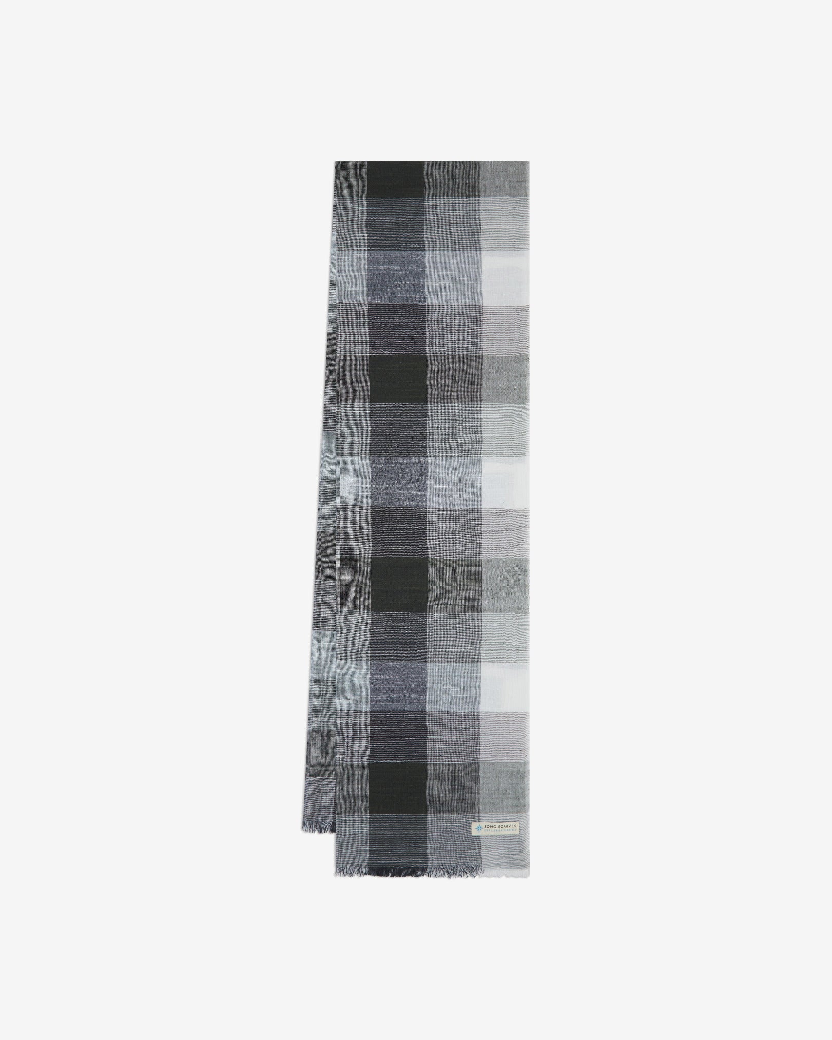 Cotton Scarf in Grey & White - The Livingstone - Image 3