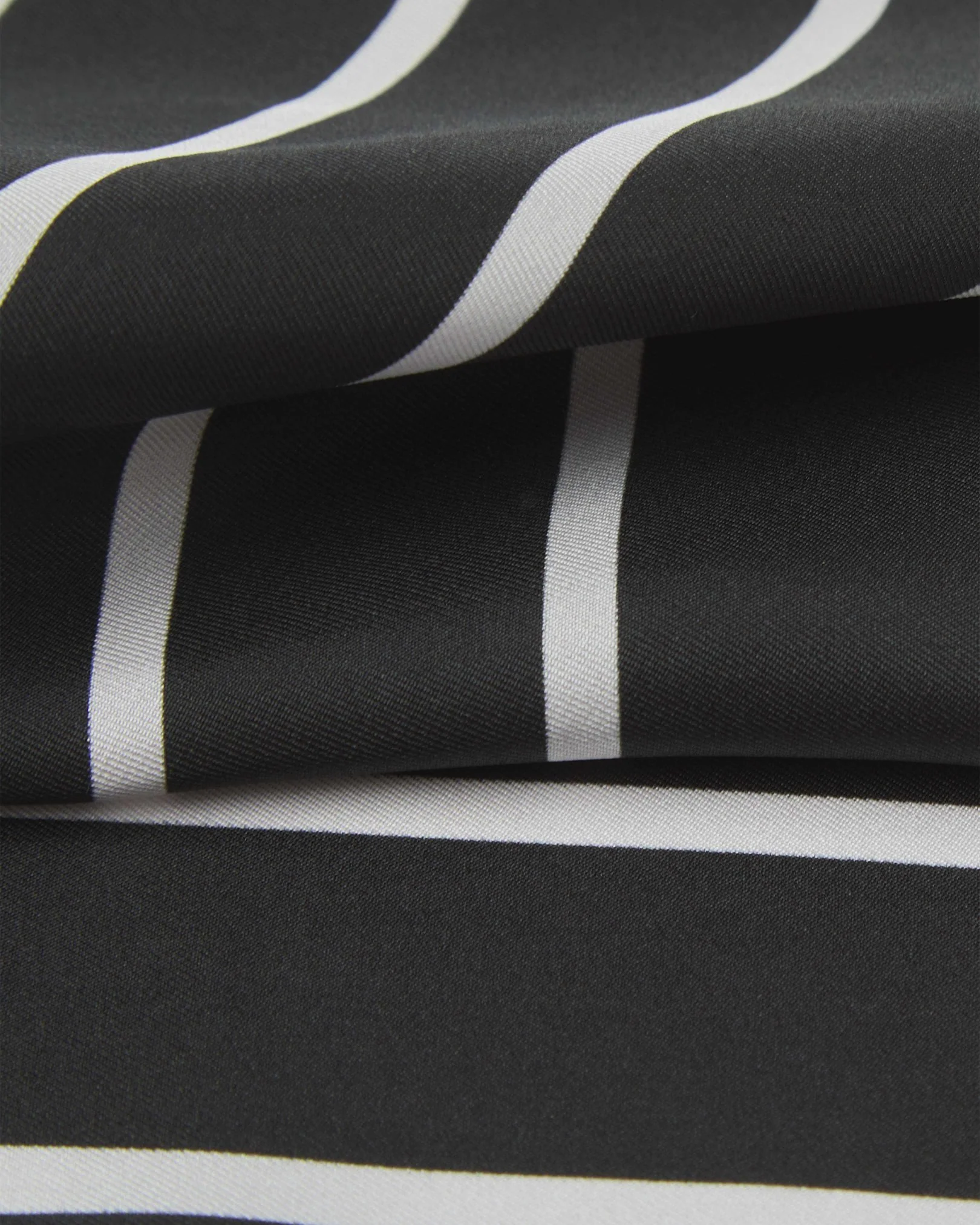 Silk Pocket Square - Black & White Stripes | The Lloyd - Image 3