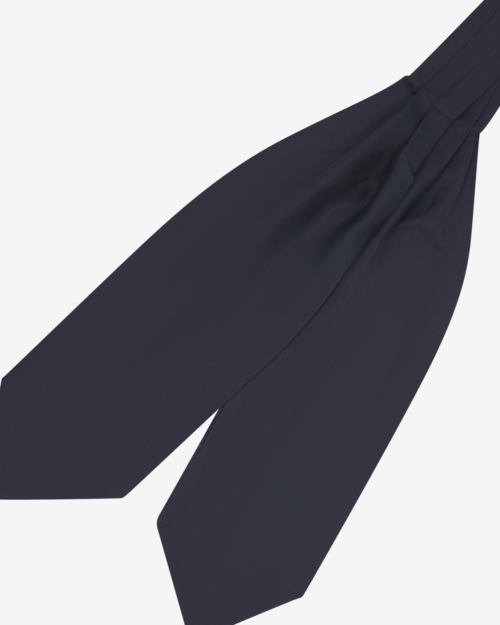 Silk Double Ascot Tie - Navy Blue - Image 3