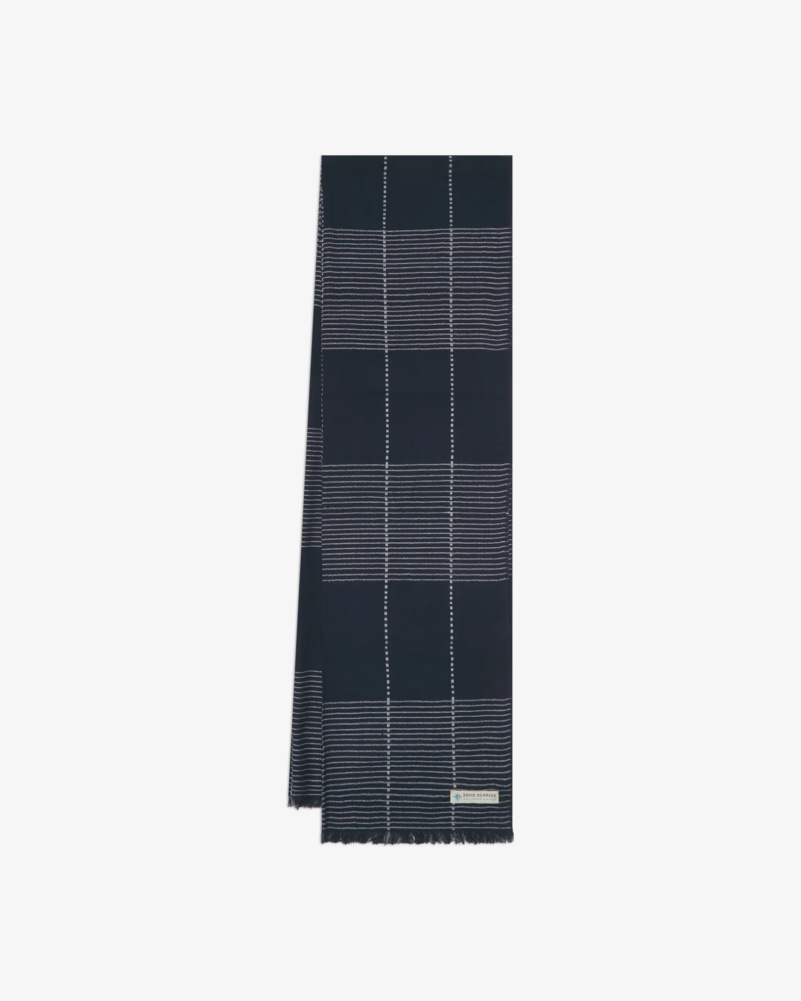 Cotton Scarf in Navy & White - The Peake - Image 3