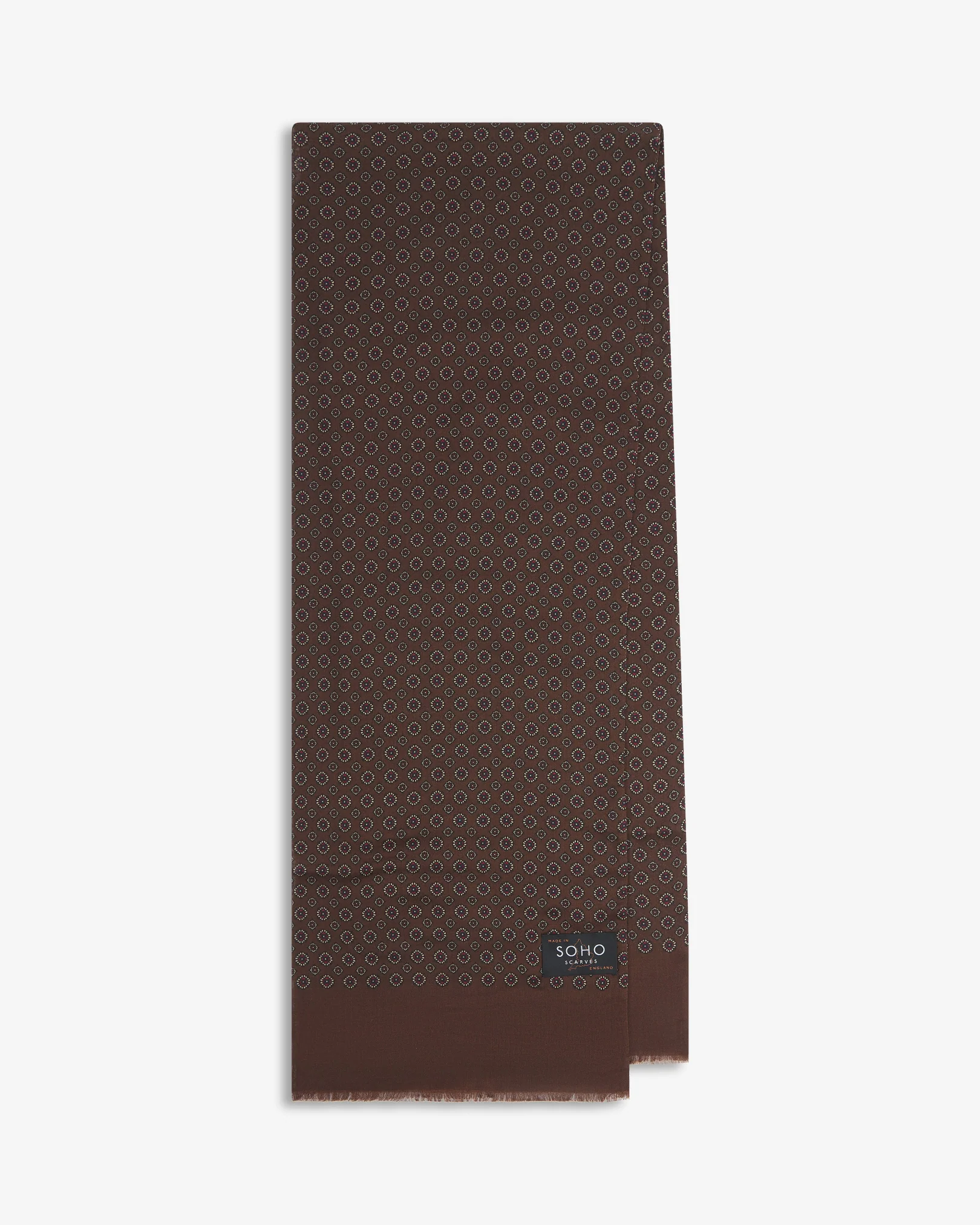 UK Wool and Silk Scarf - Putney in Chocolate & Brick - Image 3