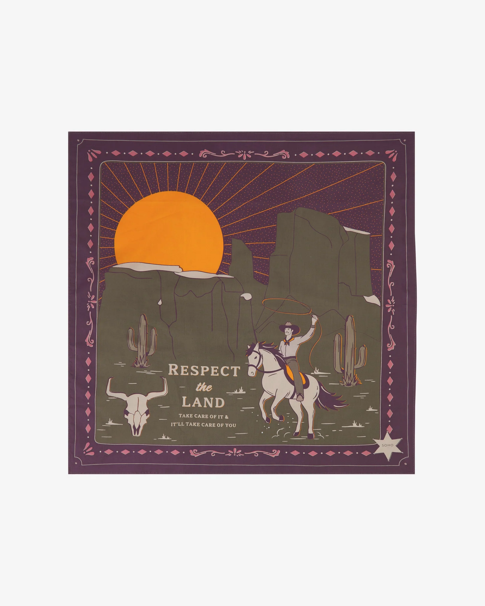 Respect Khaki Cotton Bandana - Image 3