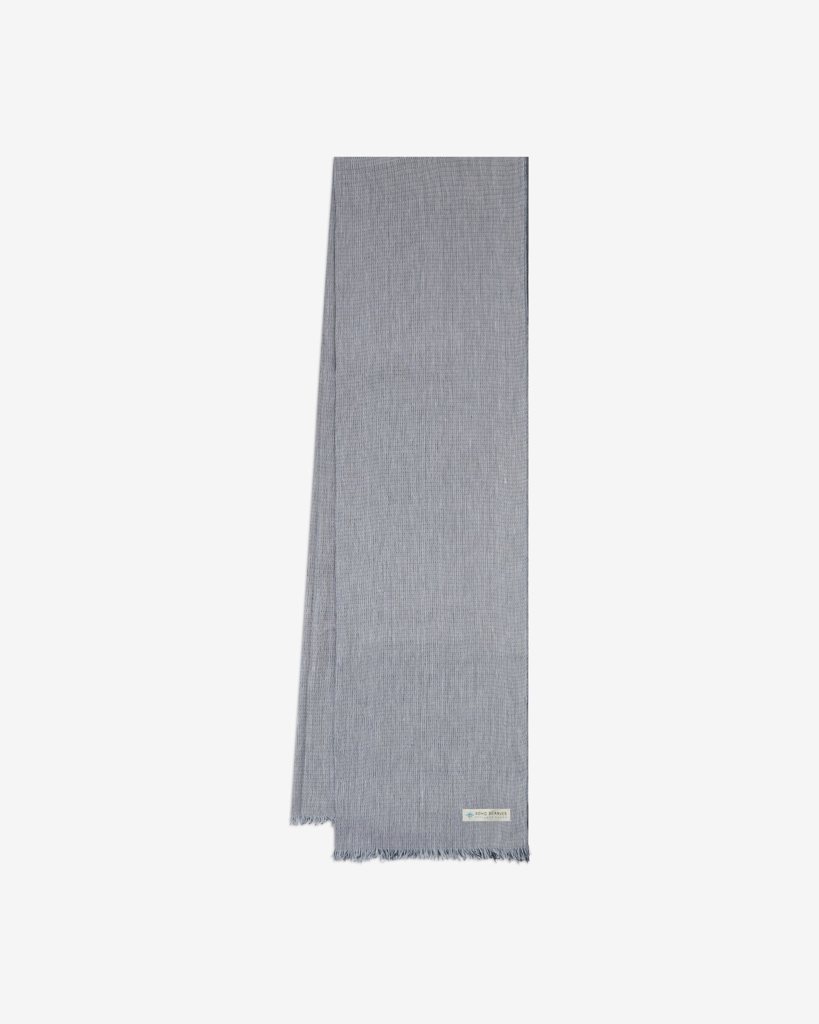 Cotton Scarf in Navy & Grey - The Scott - Image 3