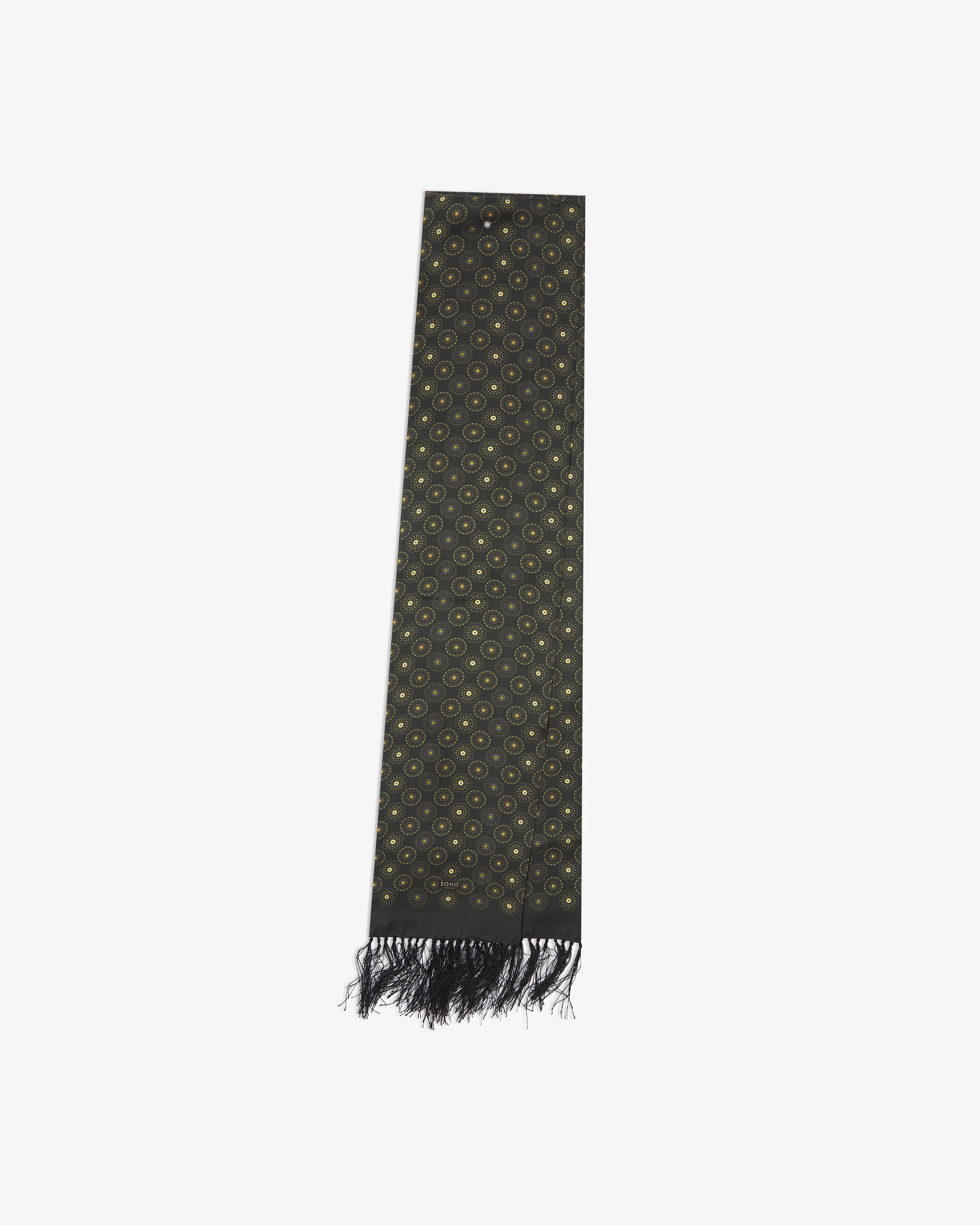 Silk Aviator Scarf - Geometric Pattern - Seattle Green - Image 3