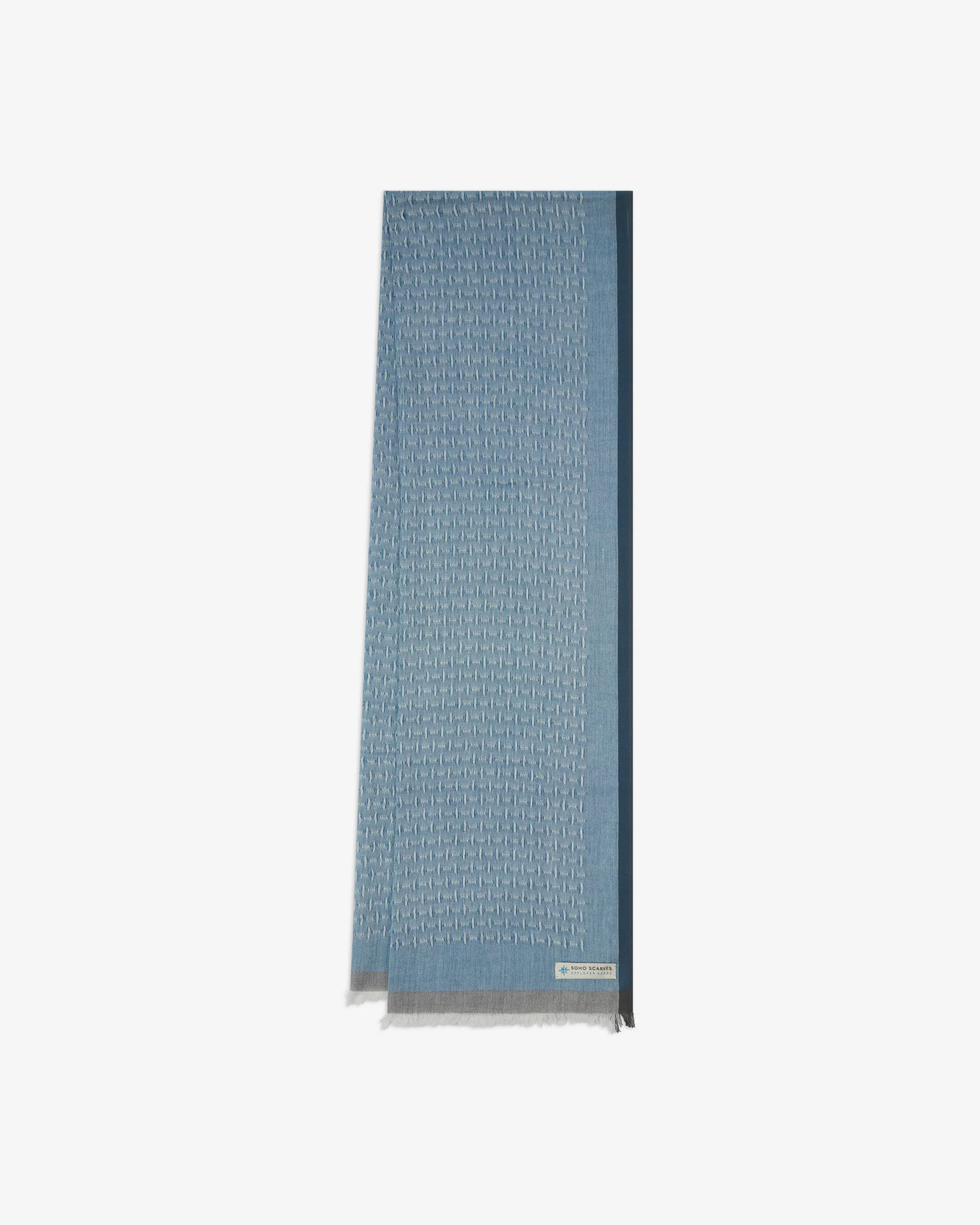 Cotton Scarf in Blue & Grey - The Shackleton - Image 3