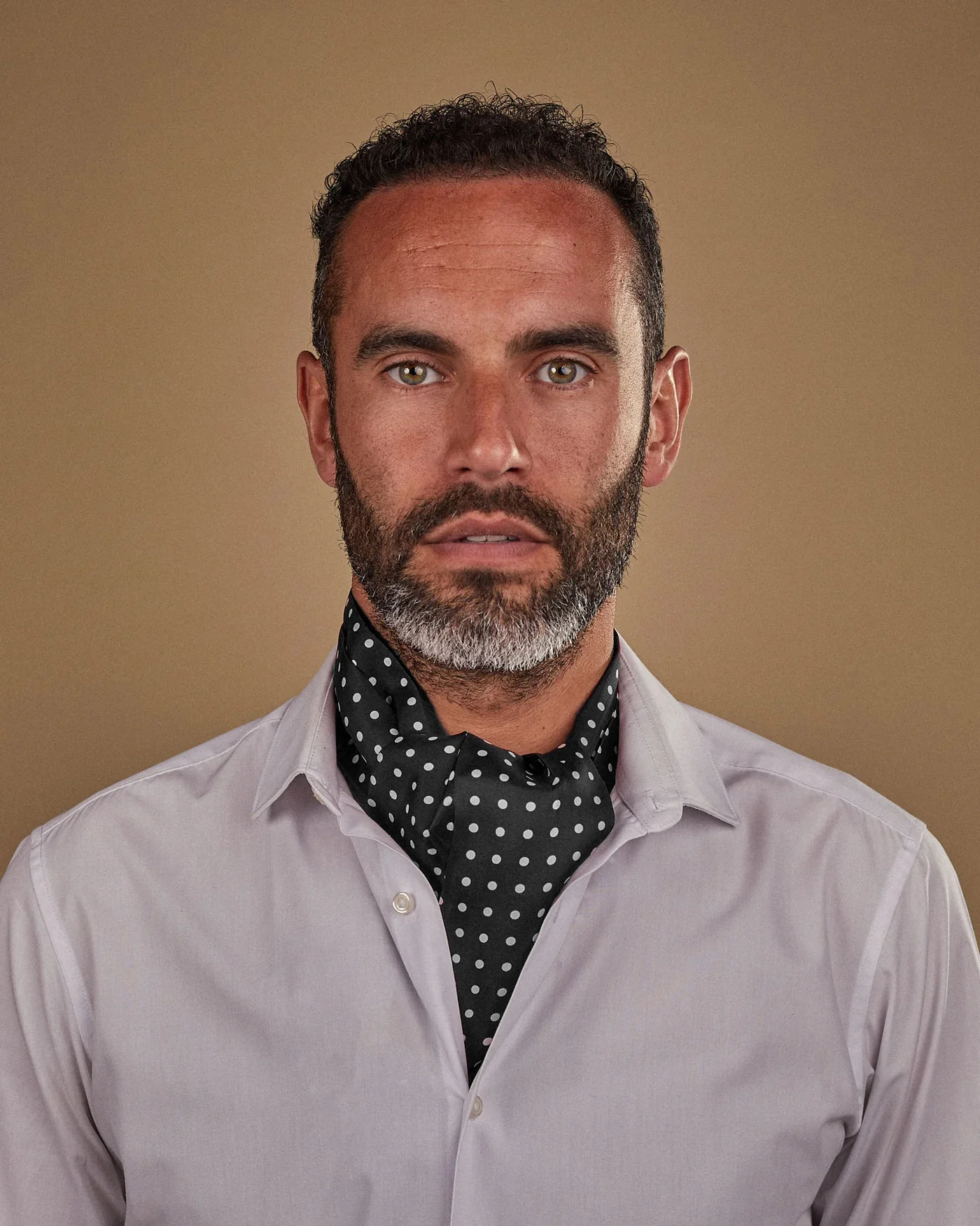 Men's Silk Polka Dot Double Ascot - The Shinagwa Ascot - Image 4