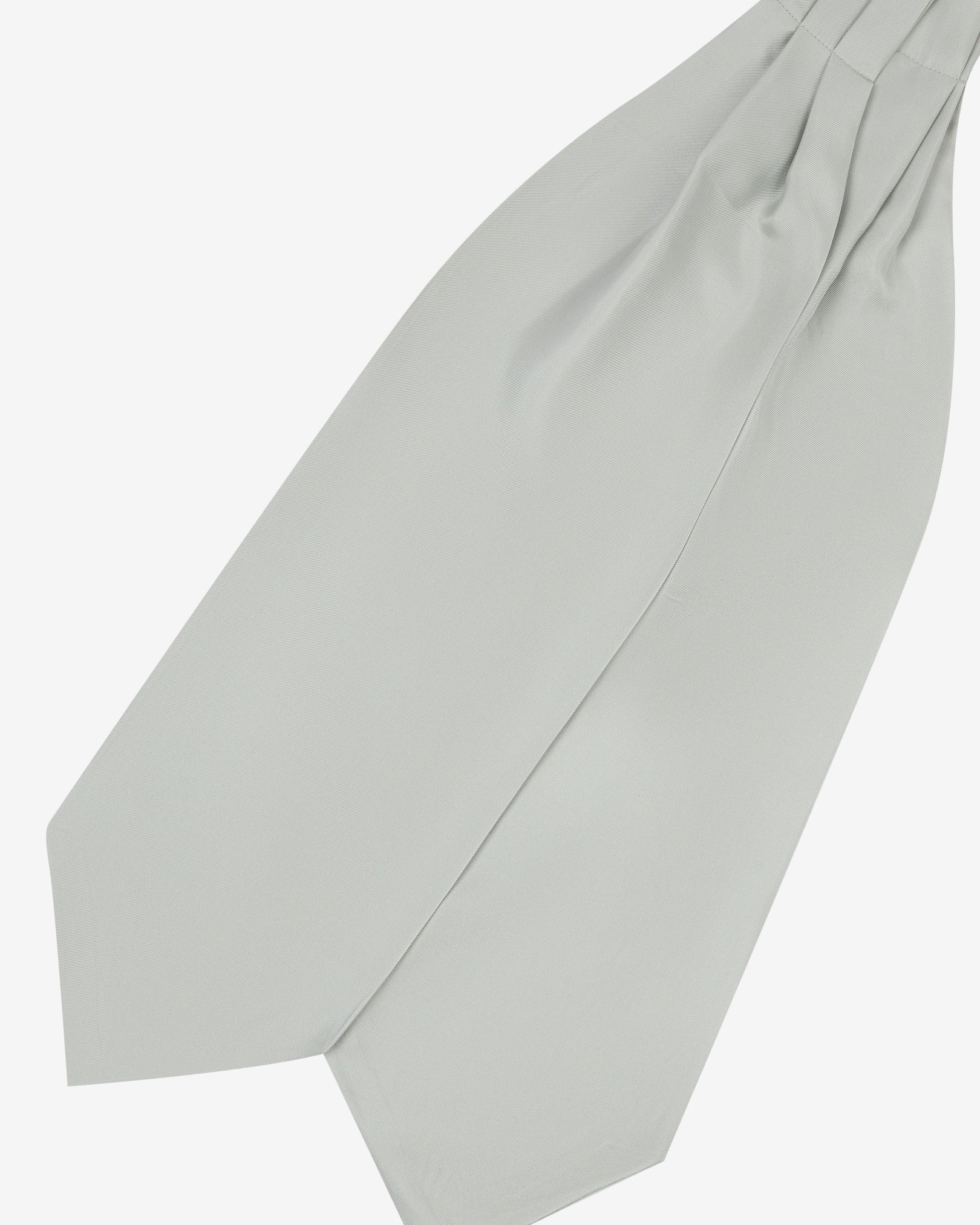 Silk Double Ascot Tie - Silver - Image 3