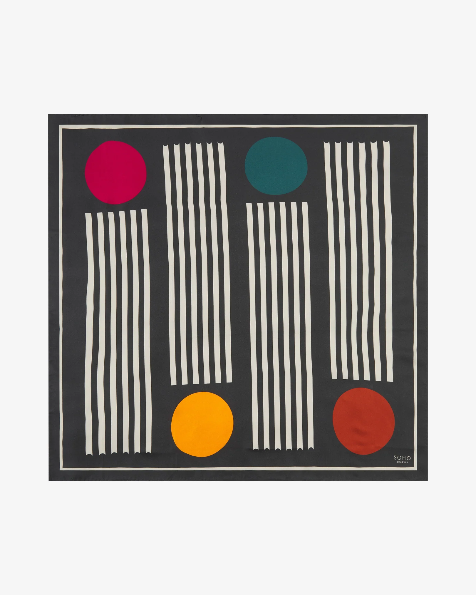Silk Bauhaus Neckerchief - Teal Pillars - Image 3