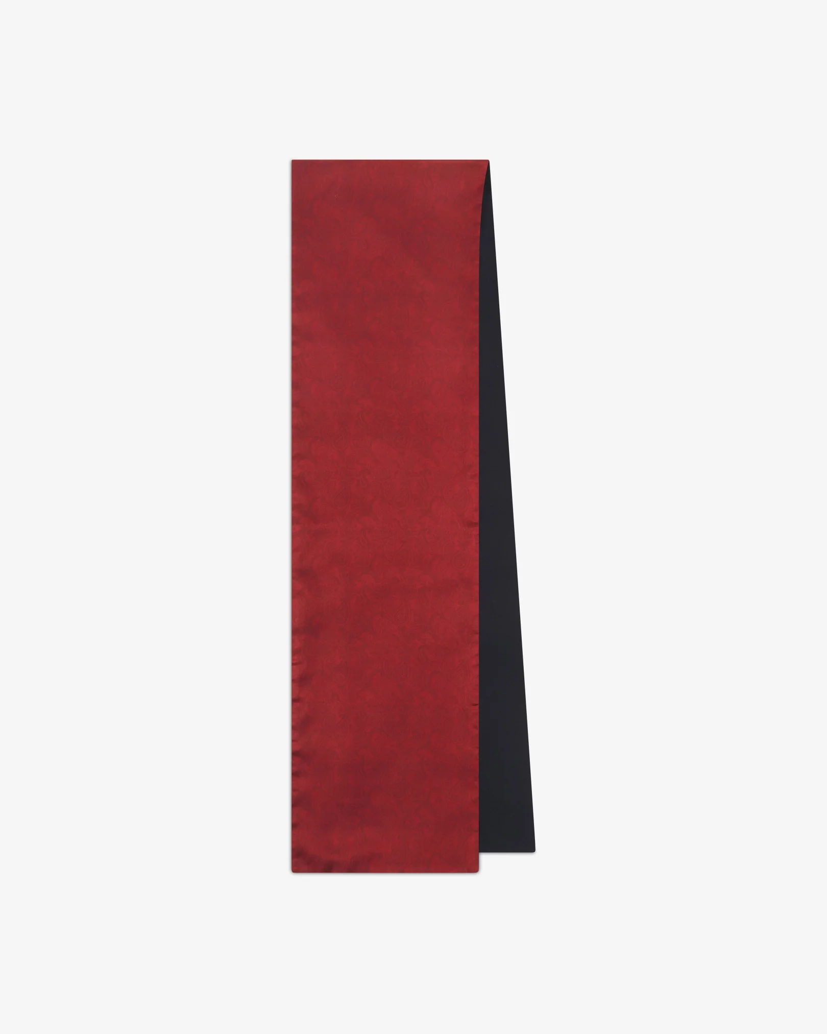 Wool-Backed Silk Dress Scarf - Tonal Paisley in Cranberry - Image 3