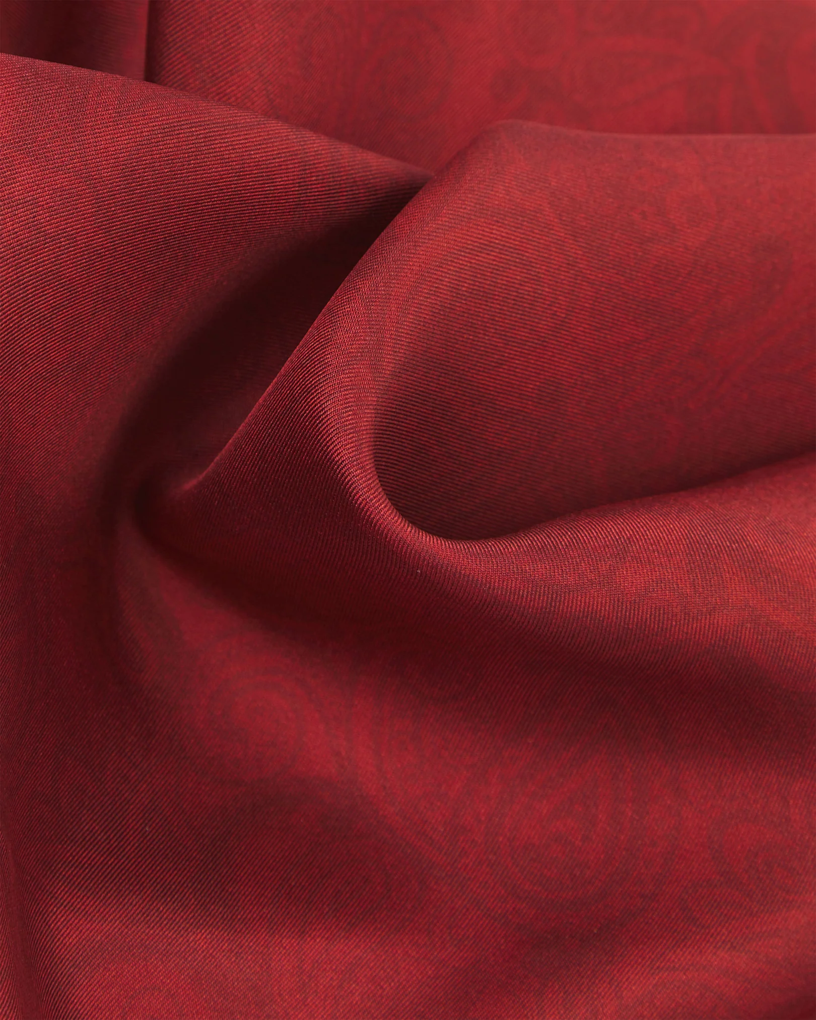 Silk Pocket Square - Tonal Paisley | Red - Image 3
