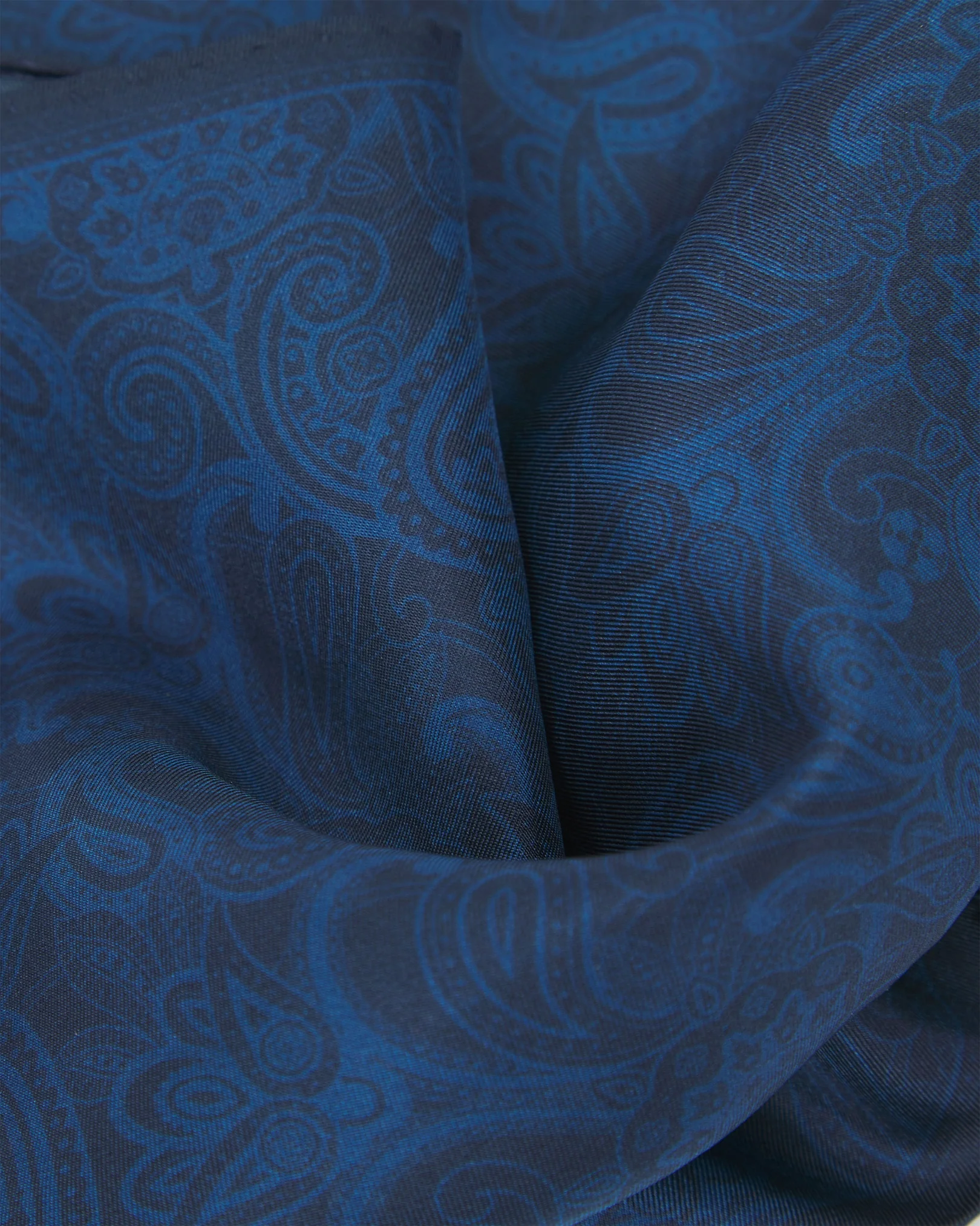 Silk Pocket Square - Tonal Paisley | Dark Navy - Image 3