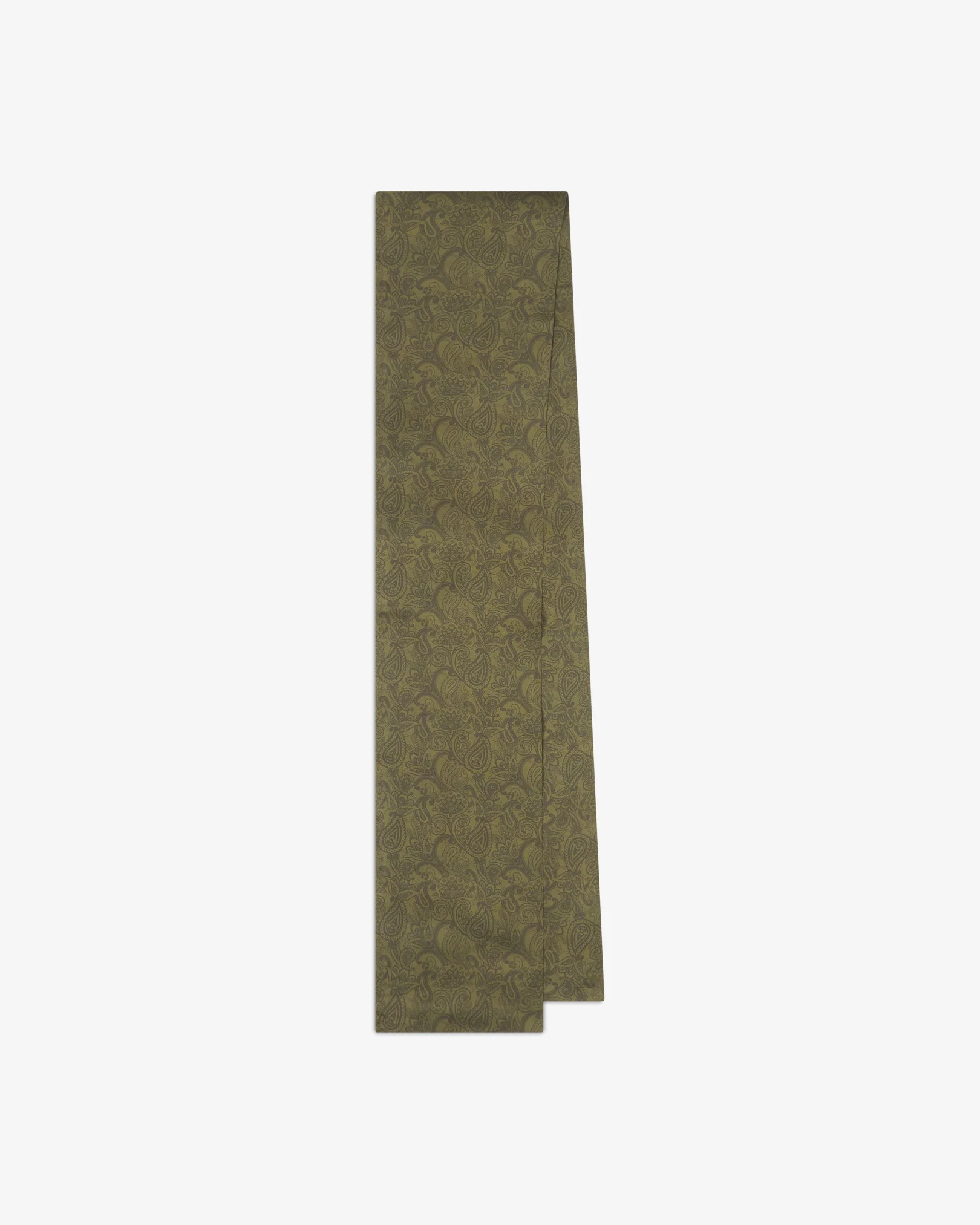 Silk Scarf - Tonal Paisley in Olive - Image 3