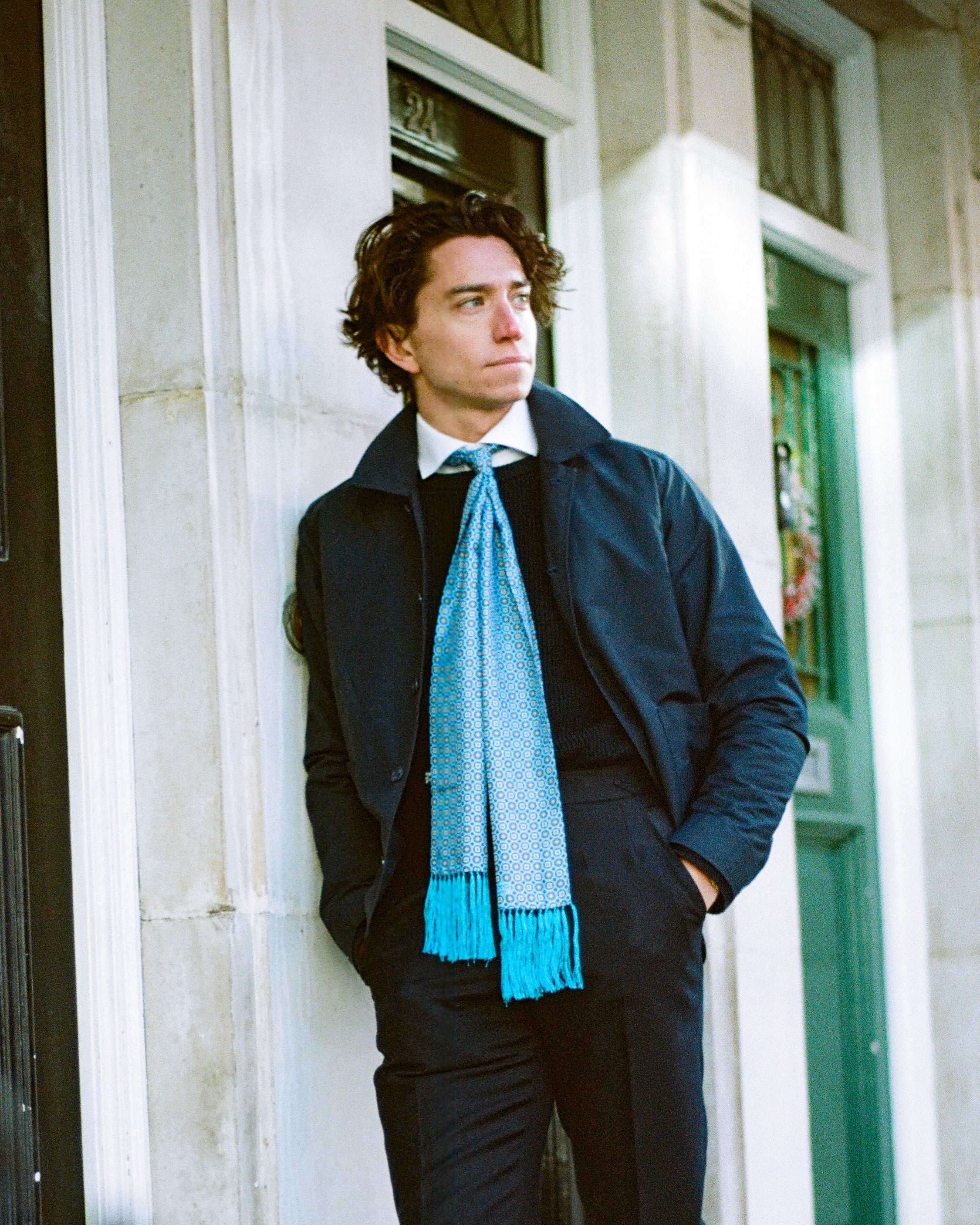Silk Aviator Scarf - Toshima | Gardenia - Image 4