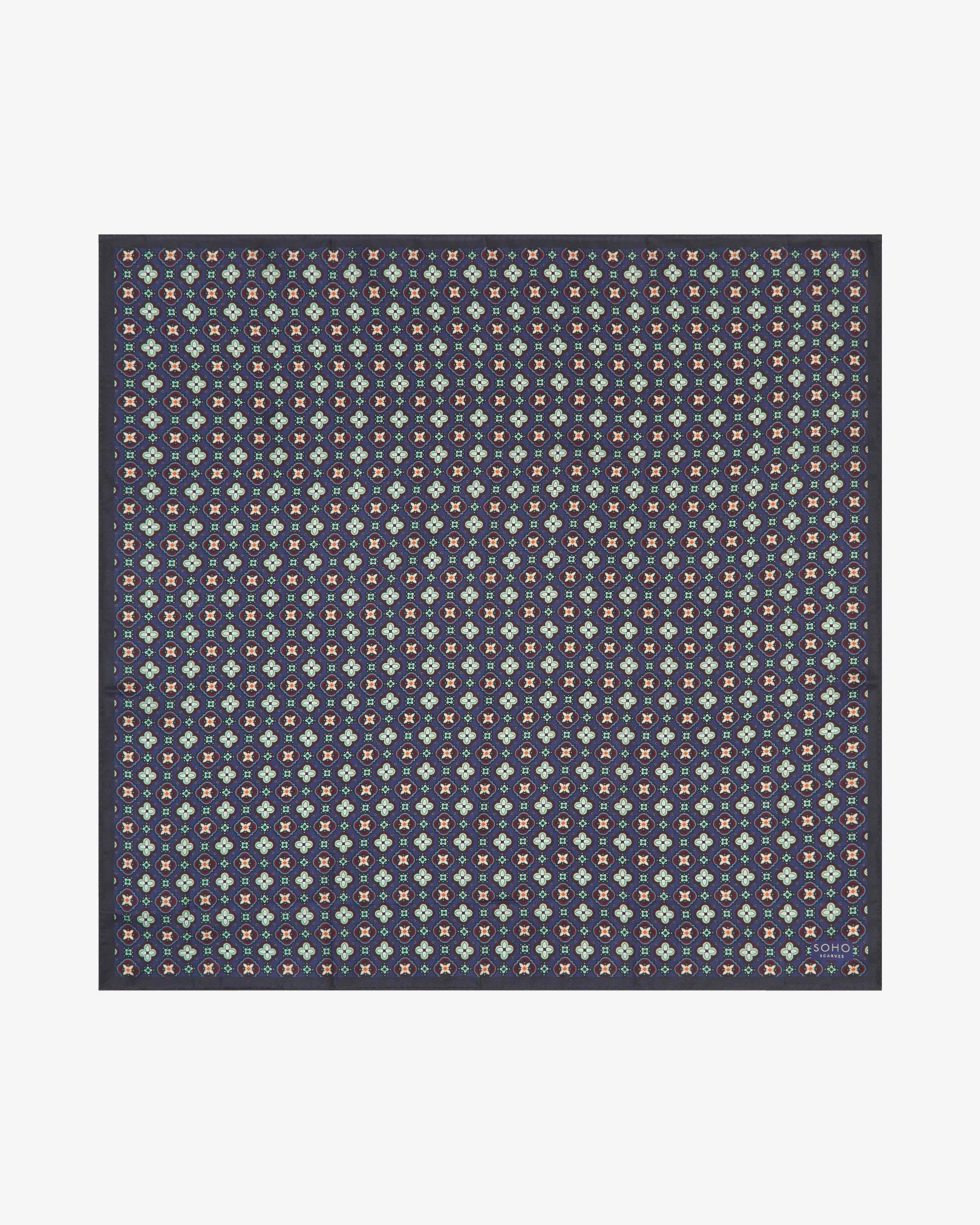 Silk Geometric Neckerchief - Wenatchee | Gardenia - Image 3
